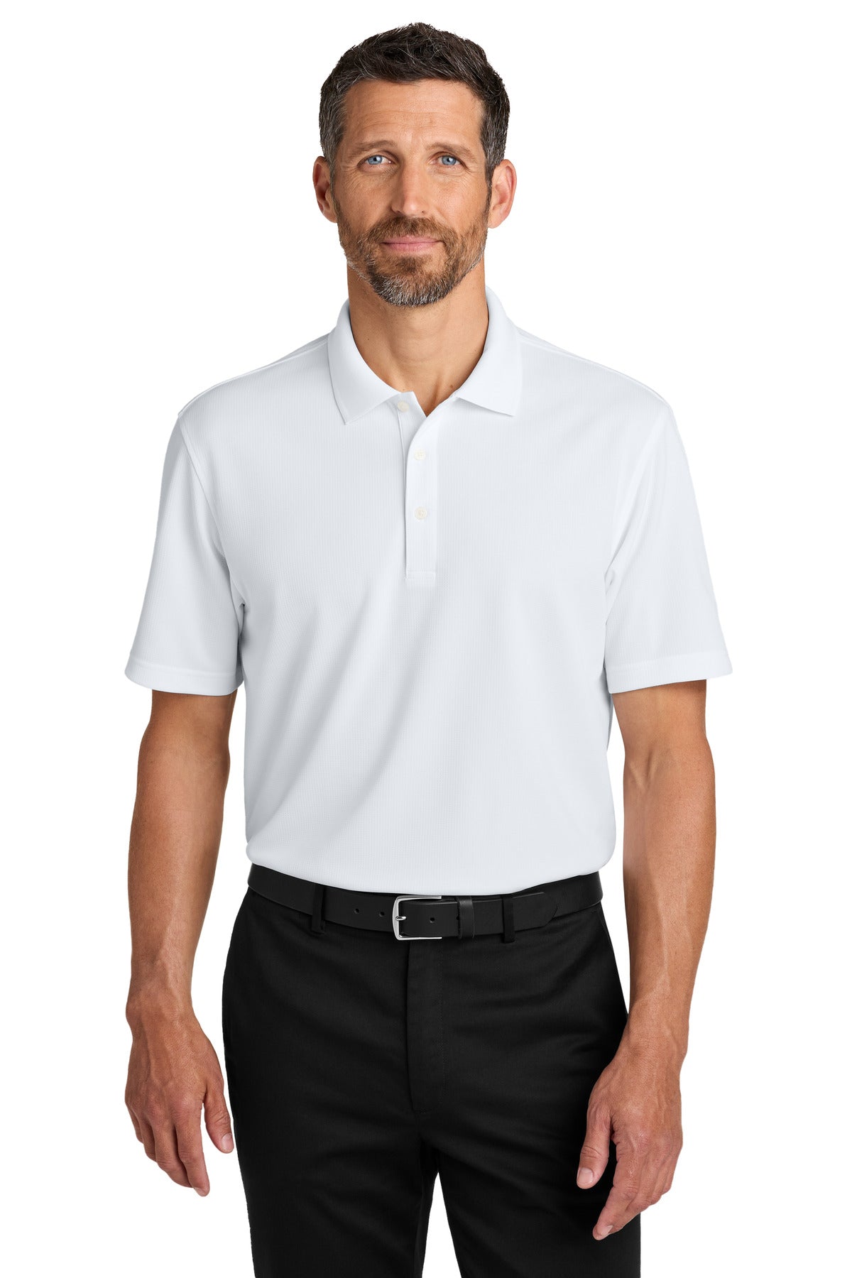 White Port Authority Dry Zone Stain-Release Grid Polo K845