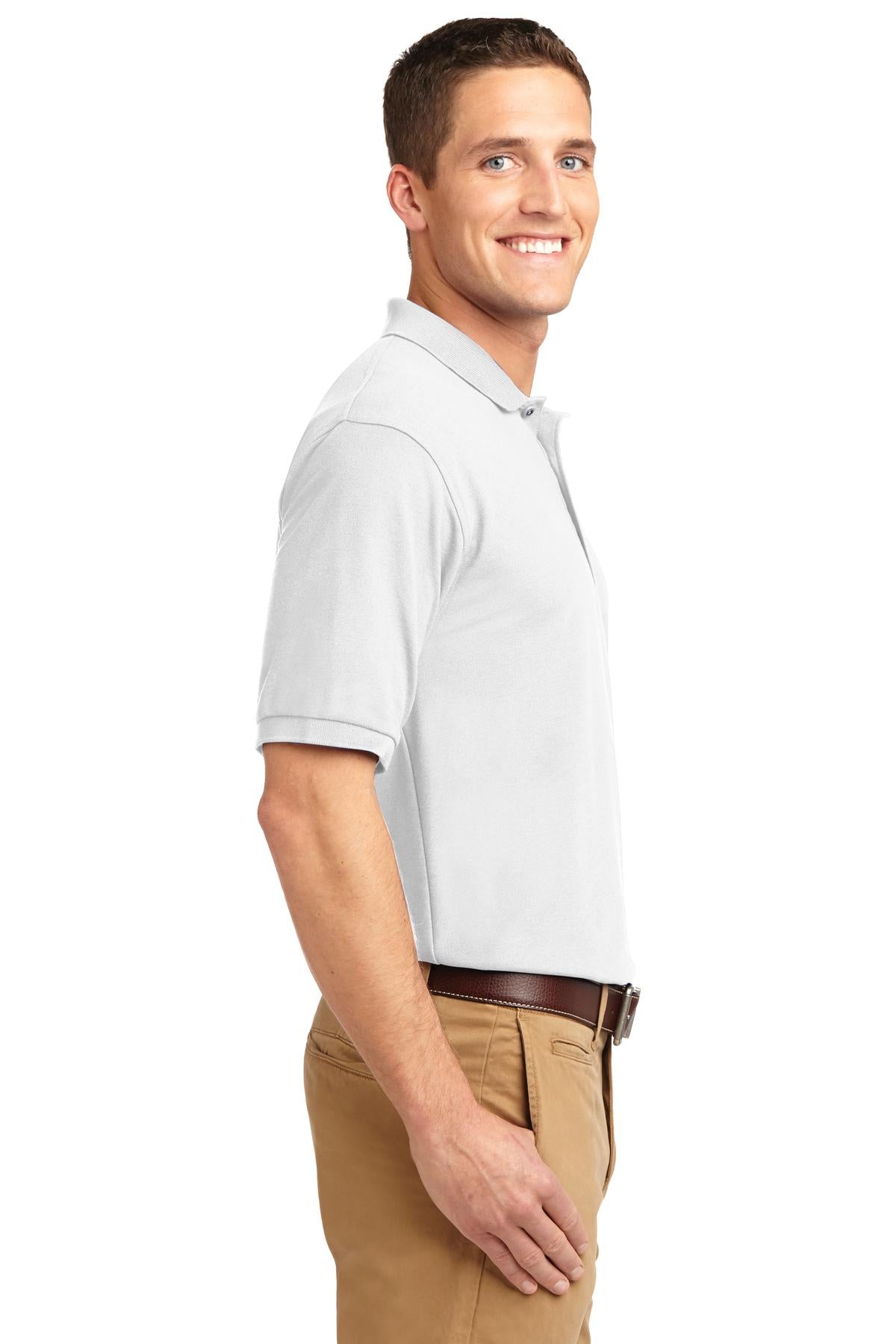 White Port Authority Extended Size Silk Touch Polo K500ES