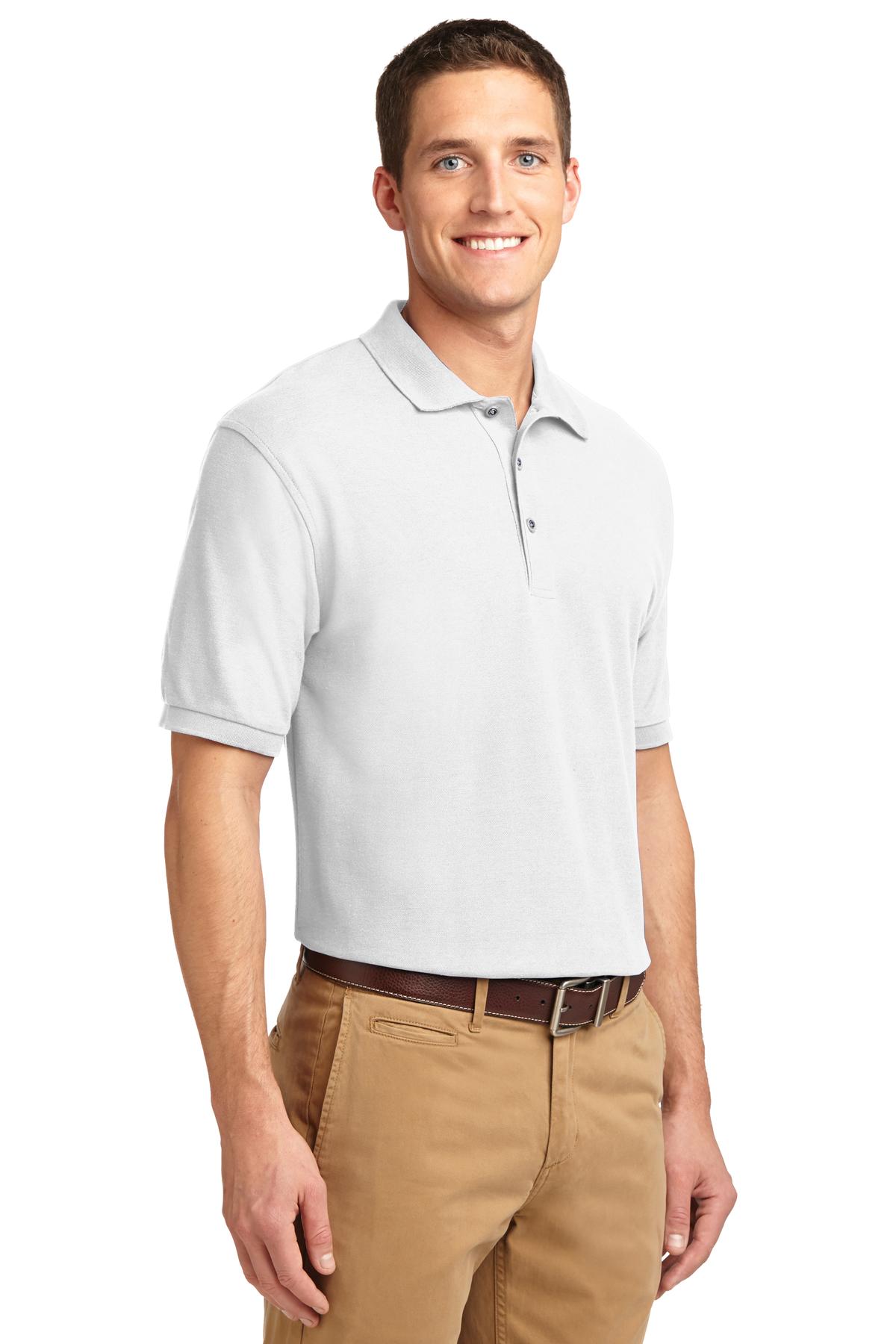 White Port Authority Extended Size Silk Touch Polo K500ES