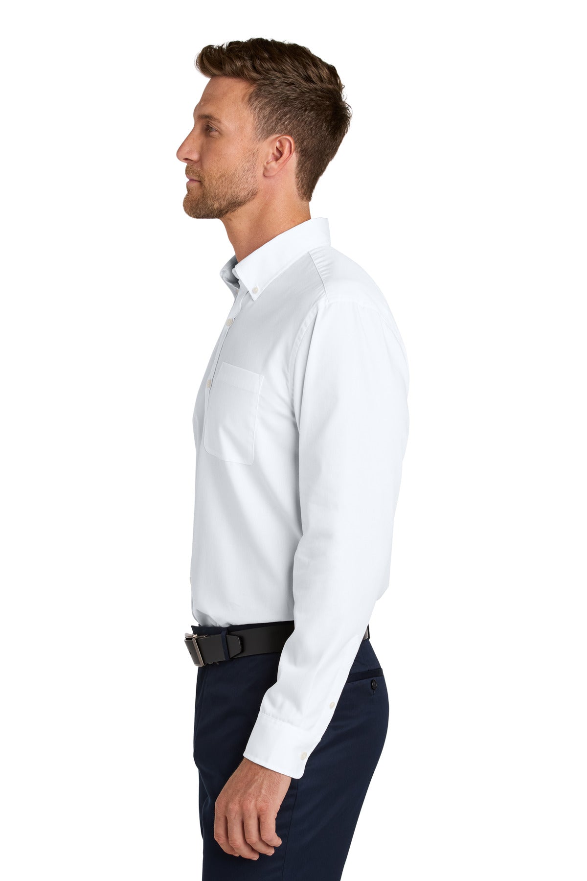 White Port Authority Long Sleeve Nailhead Easy Care Shirt W816