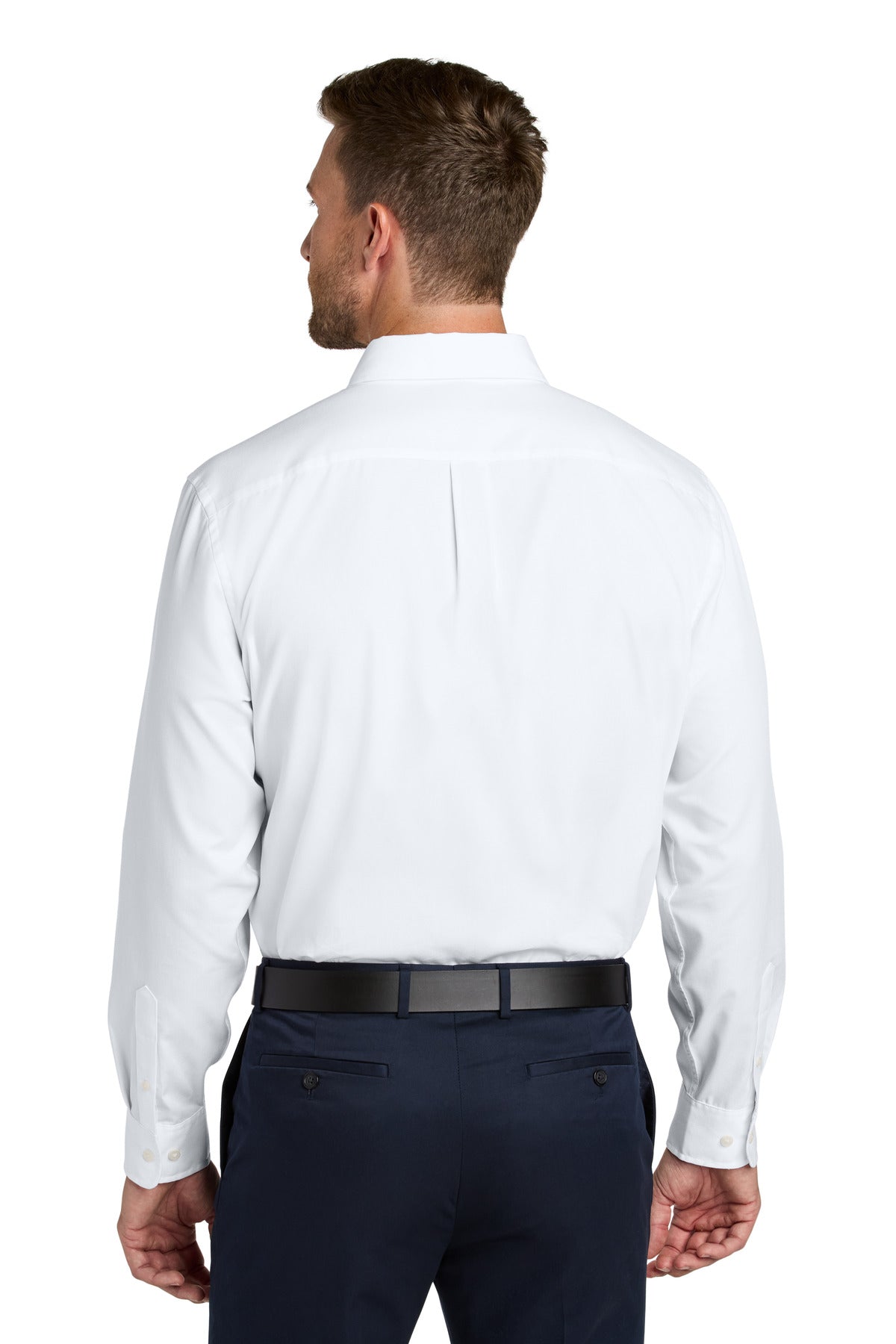 White Port Authority Long Sleeve Nailhead Easy Care Shirt W816