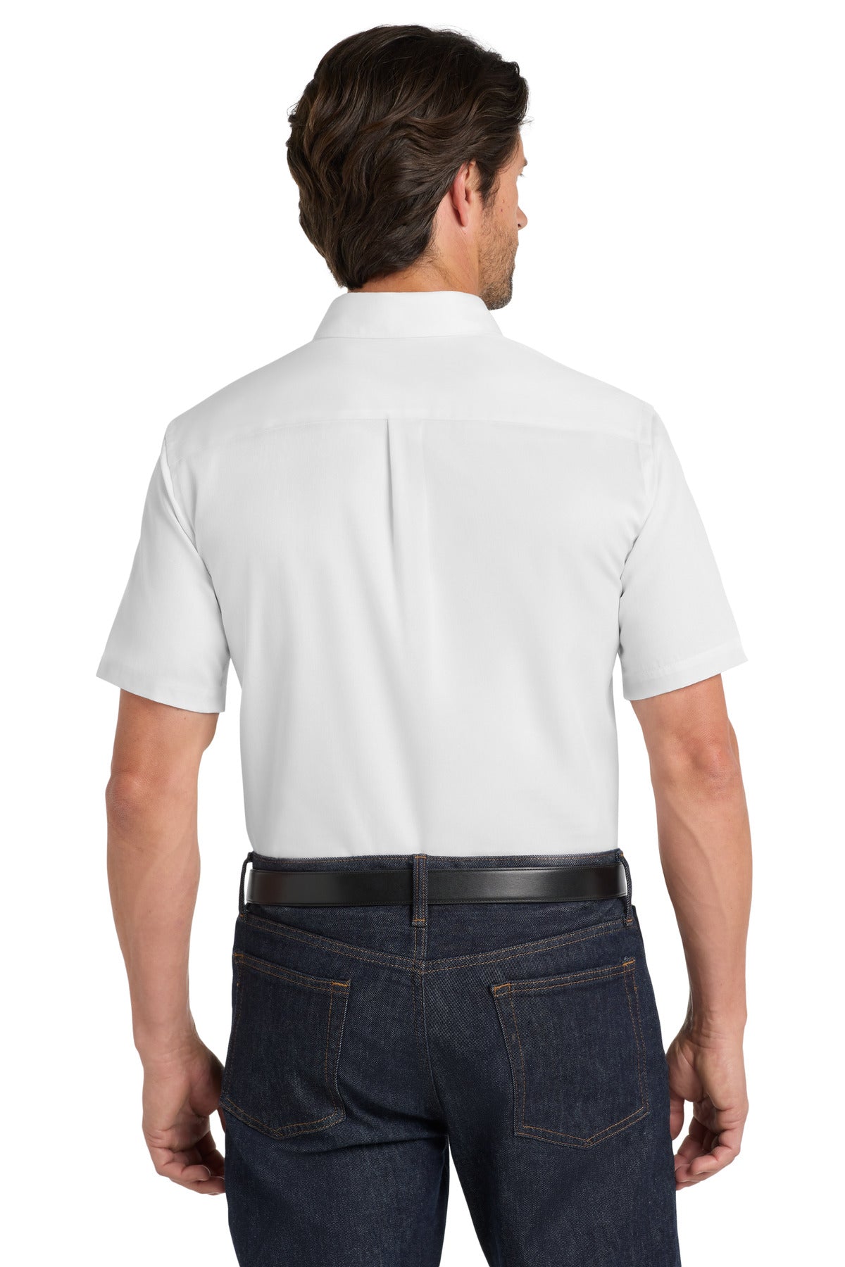 White Port Authority Short Sleeve SuperPro React Twill Shirt. W809