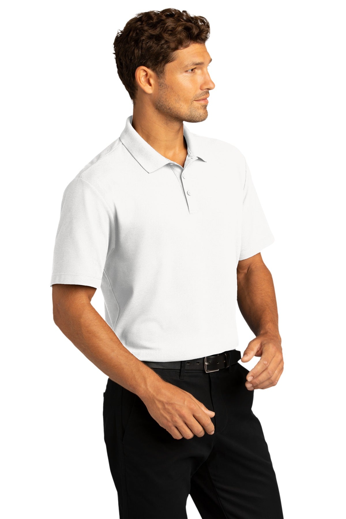 White Port Authority SuperPro React Polo. K810