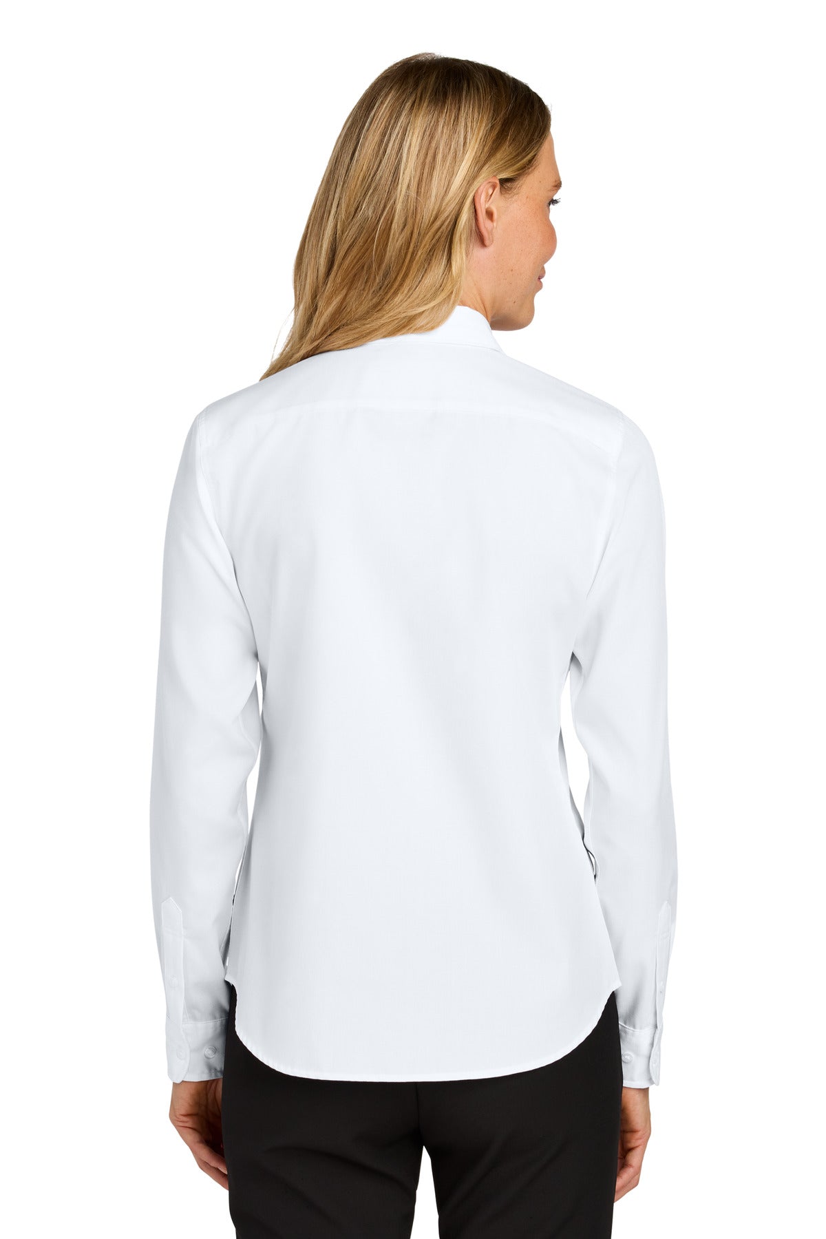 White Port Authority Women's Long Sleeve Nailhead Easy Care Shirt LW816