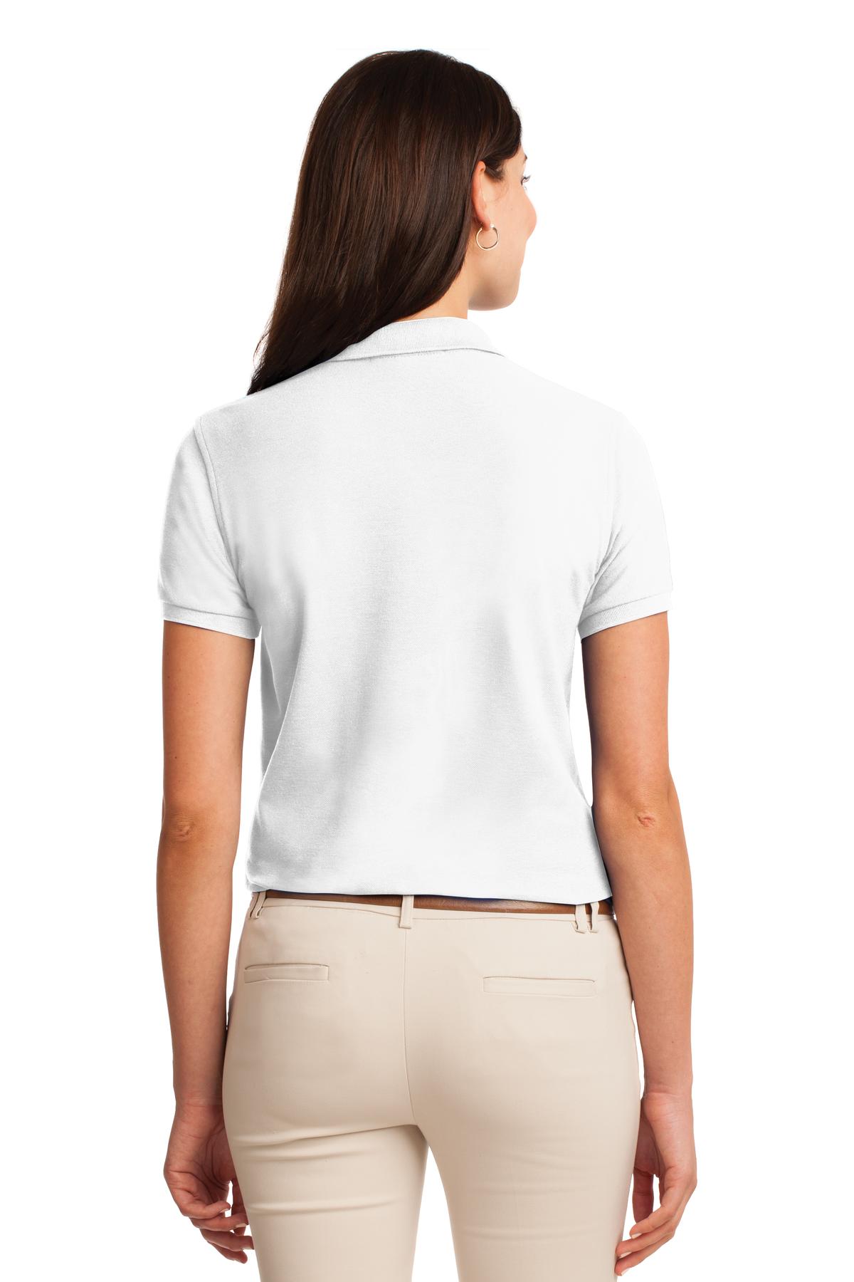 White Port Authority Women's Silk Touch Polo. L500