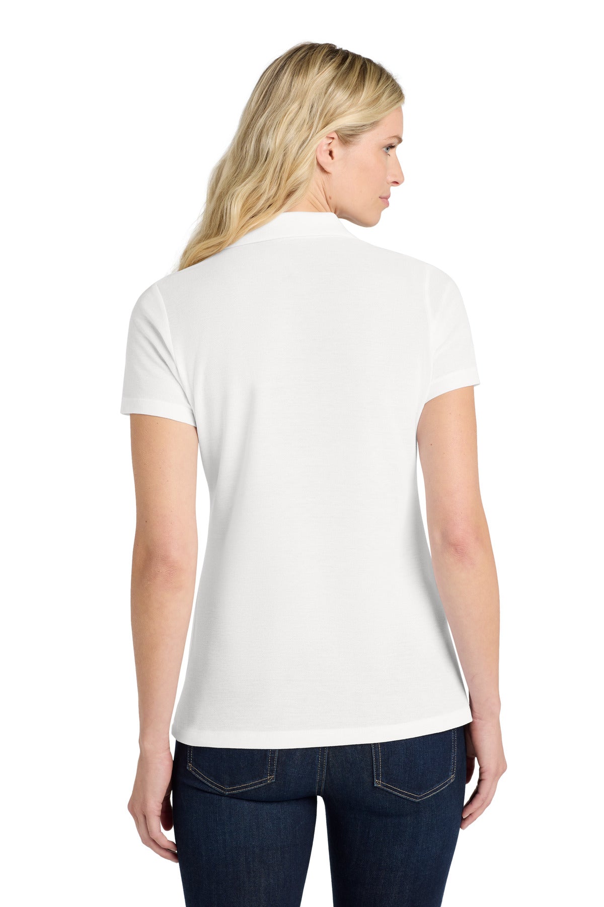 White Port Authority Women's SuperPro React Polo. LK810