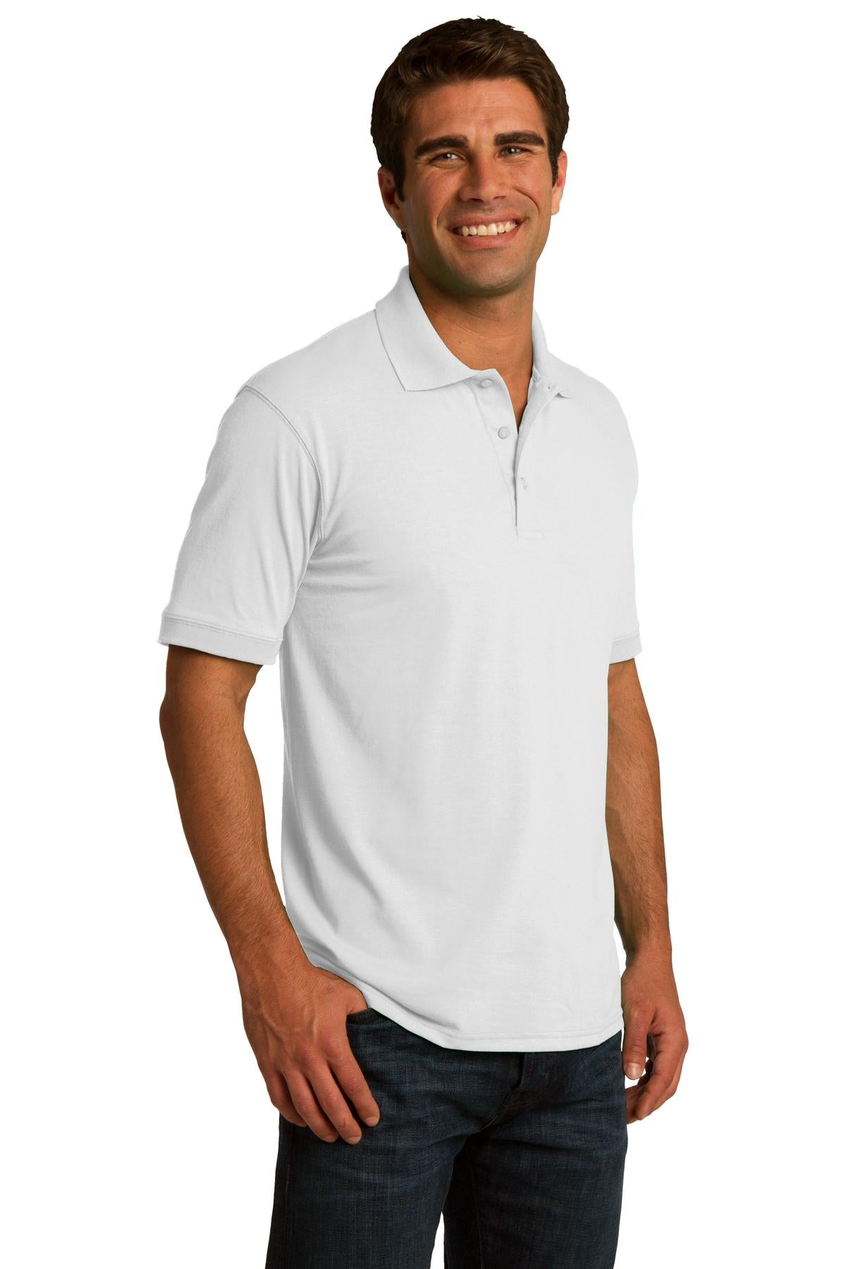 White Port & Co Core Blend Jersey Knit Polo. KP55