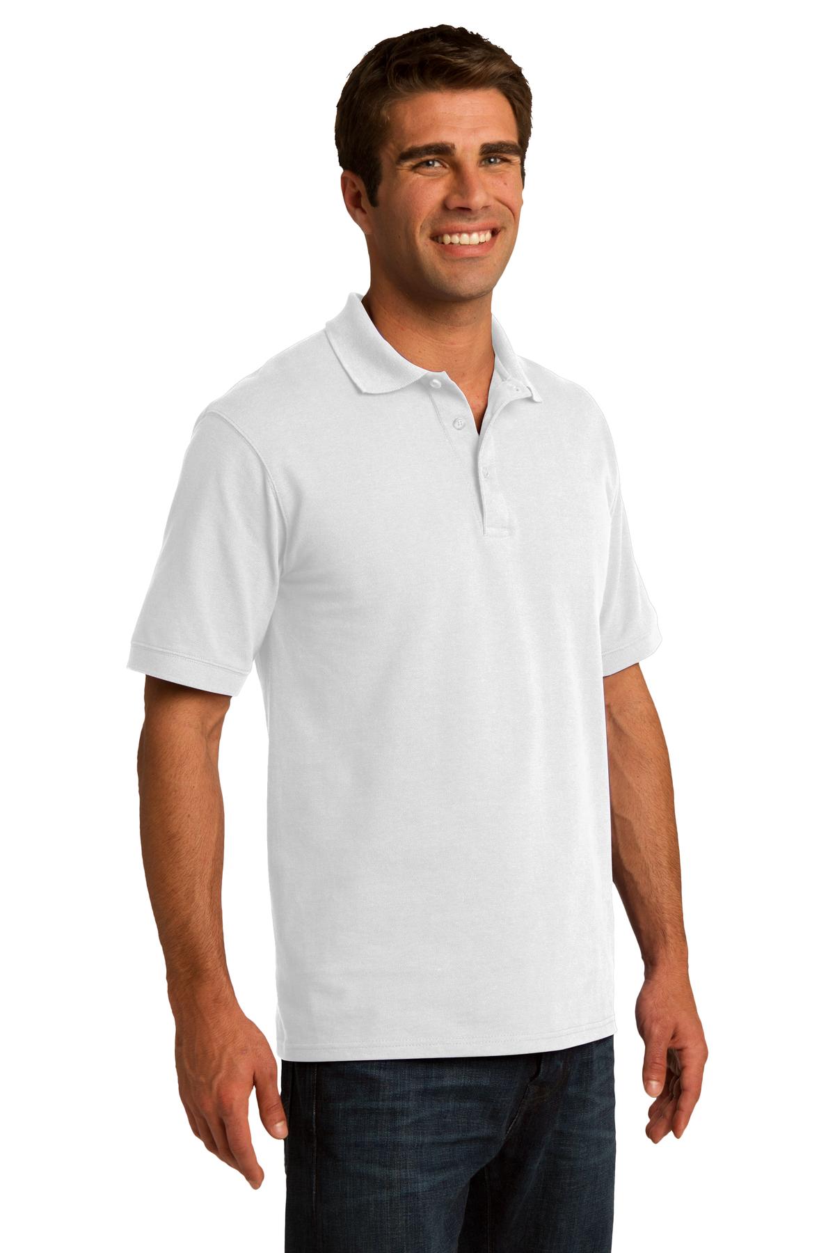 White Port & Co Core Blend Pique Polo. KP155