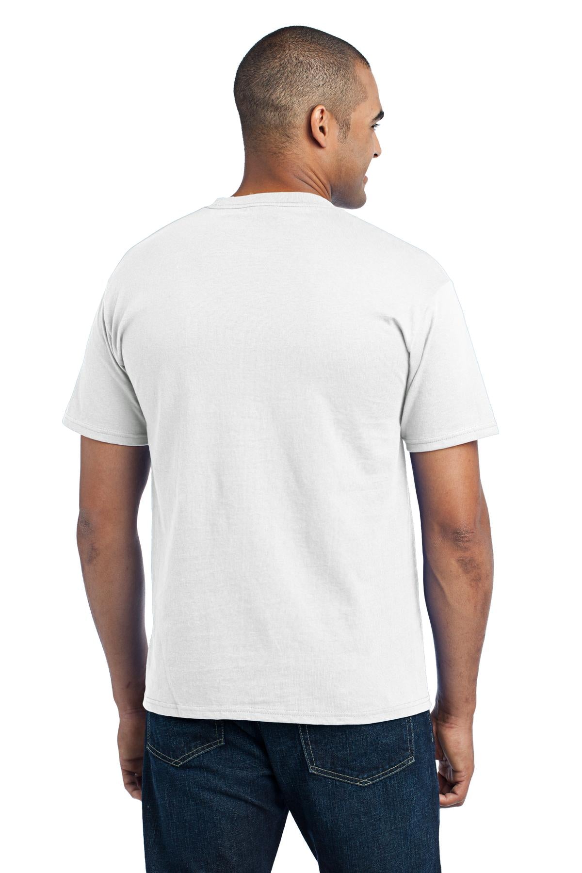 White Port & Co Core Blend Pocket Tee. PC55P