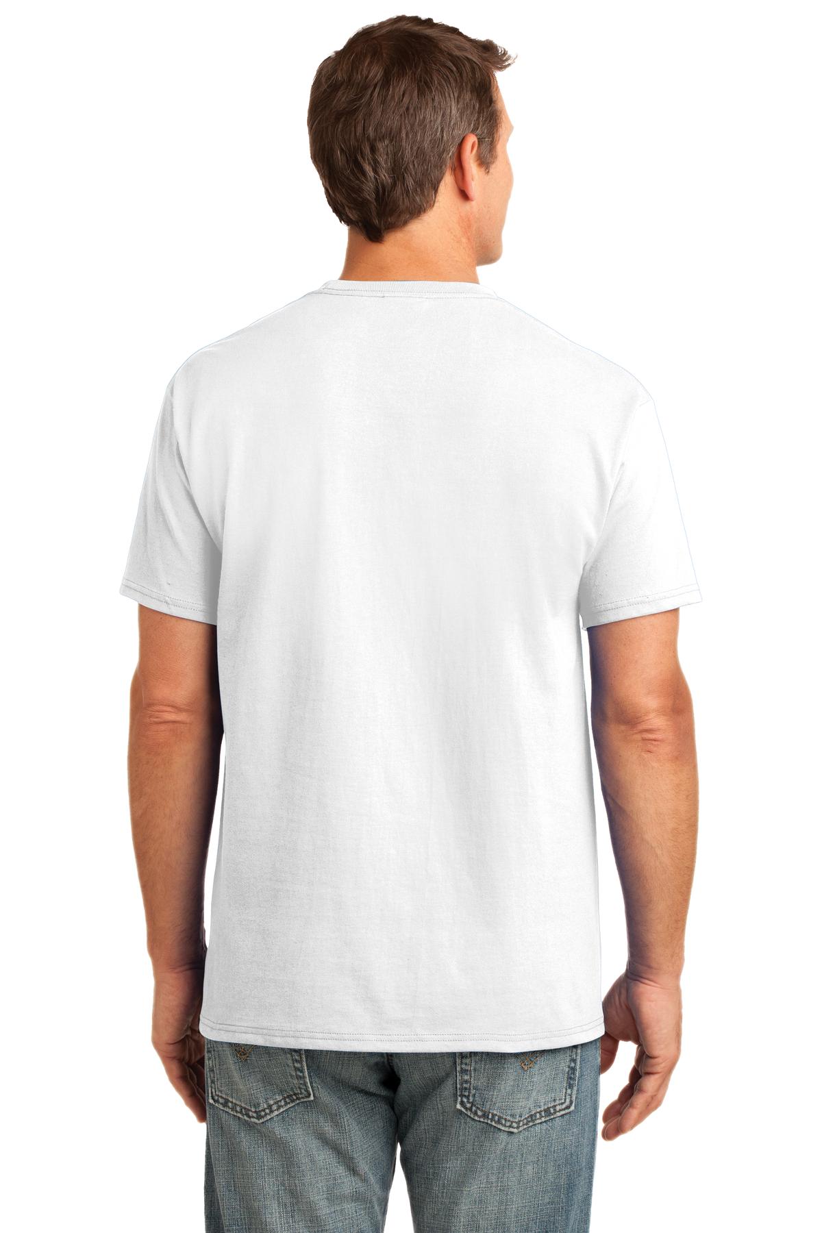 White Port & Co Core Cotton Pocket Tee. PC54P