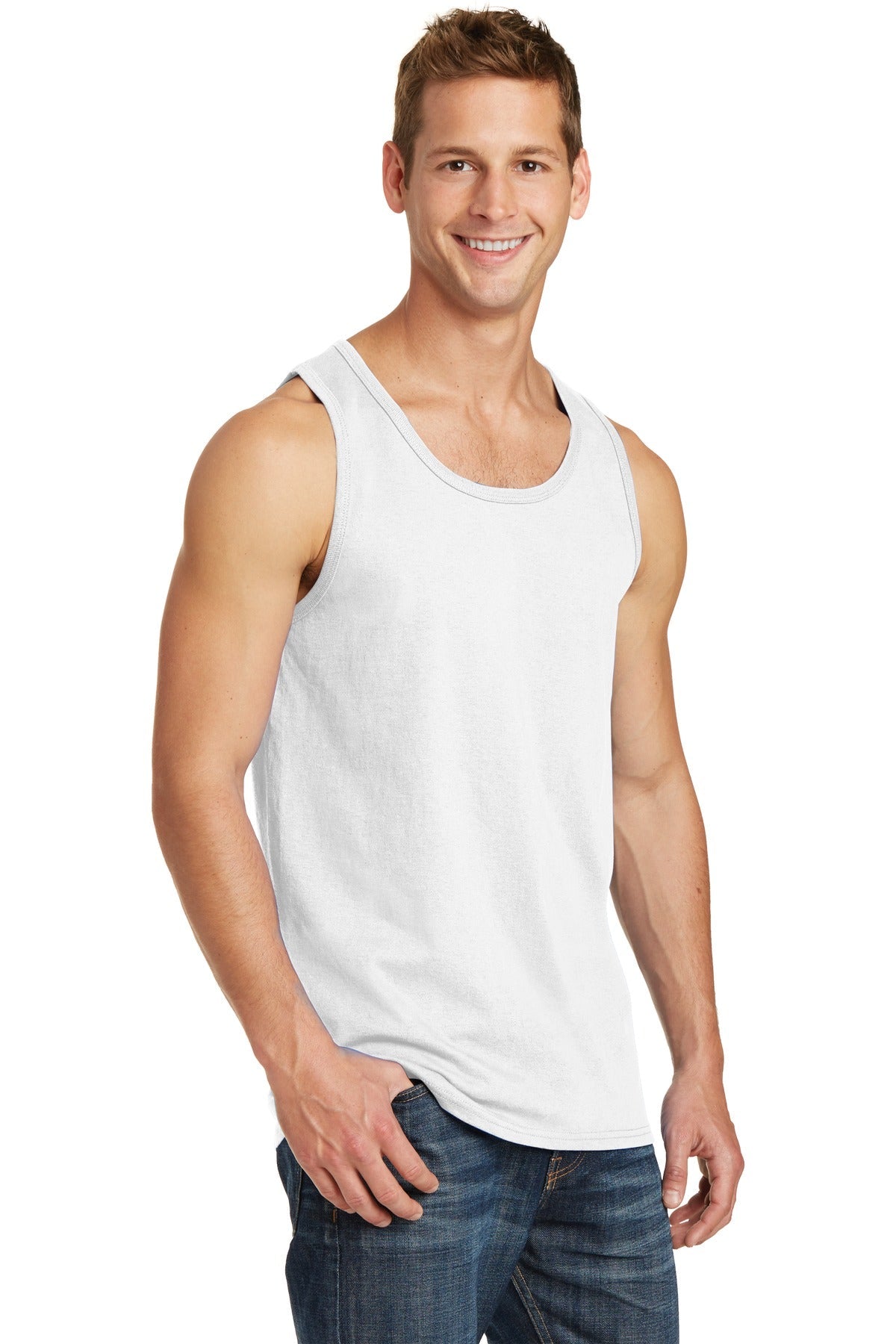 White Port & Co Core Cotton Tank Top. PC54TT