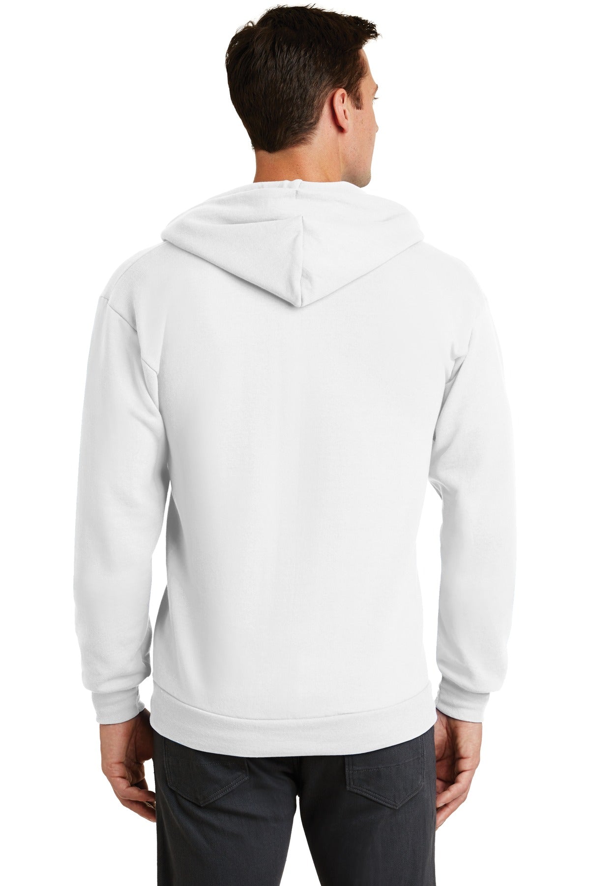White Port & Co Core Fleece Full-Zip Hooded Sweatshirt. PC78ZH