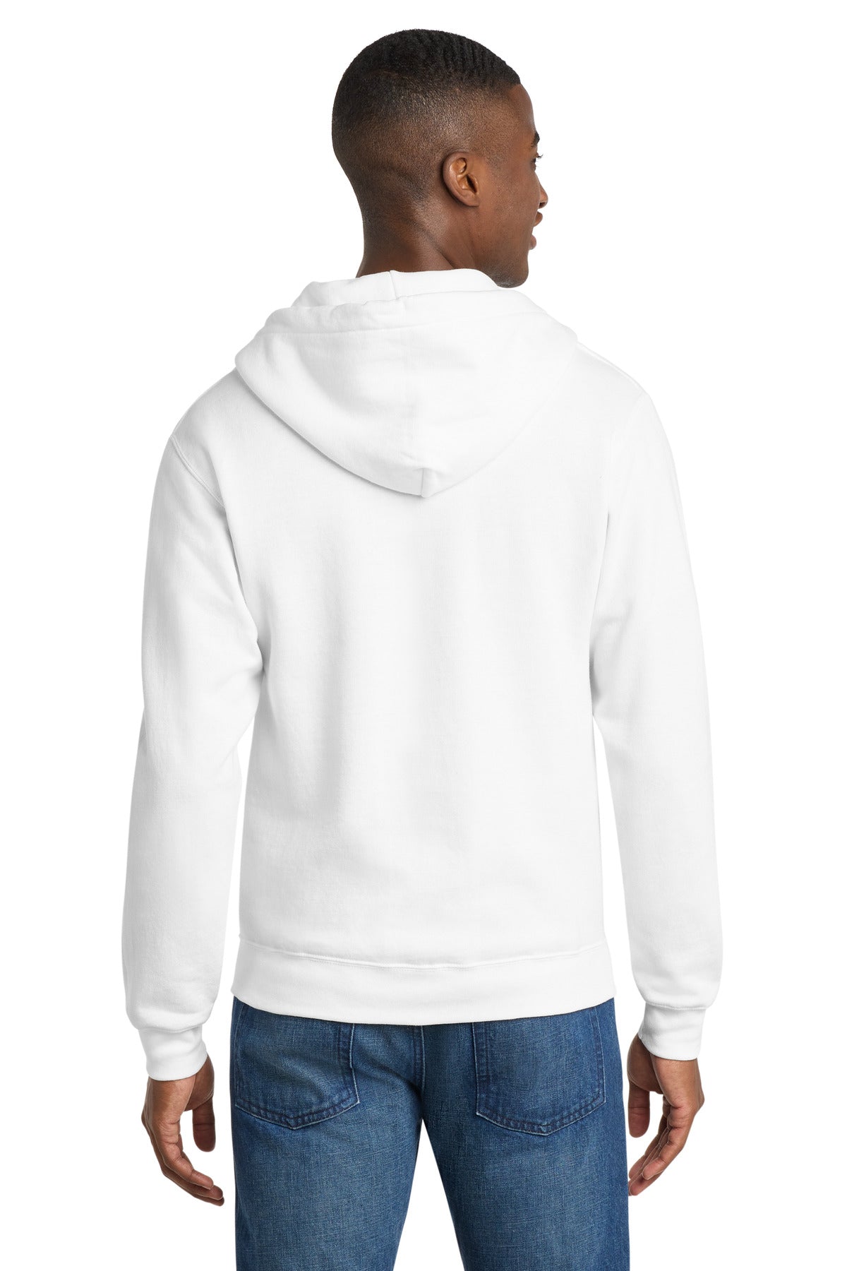 White Port & Co Core Fleece Full-Zip Hooded Sweatshirt. PC78ZH