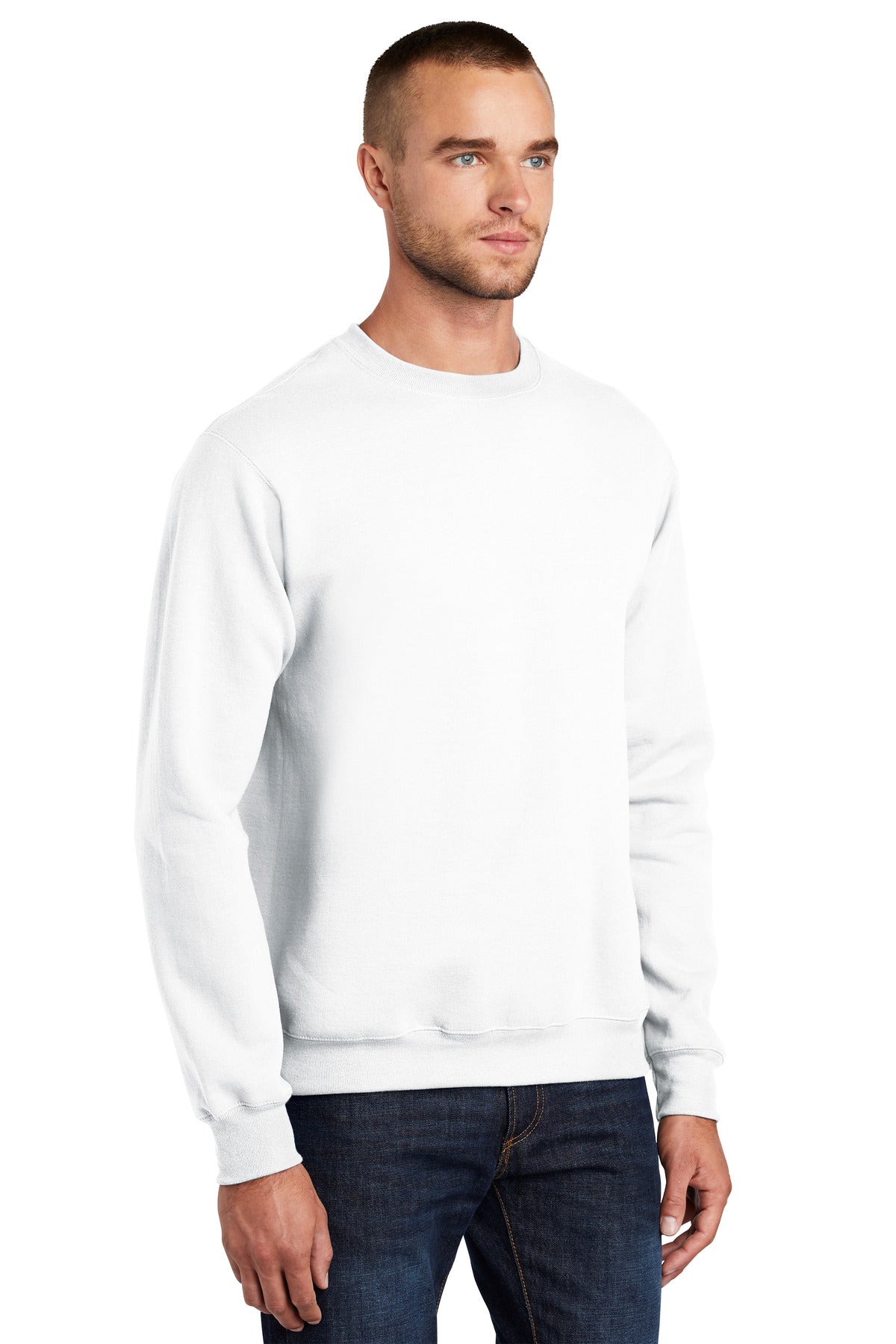 White Port & Co Essential Fleece Crewneck Sweatshirt. PC90