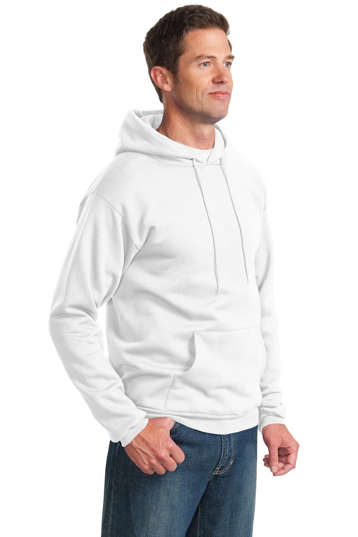 White Port & Co Essential Fleece Pullover Hooded Sweatshirt. PC90H
