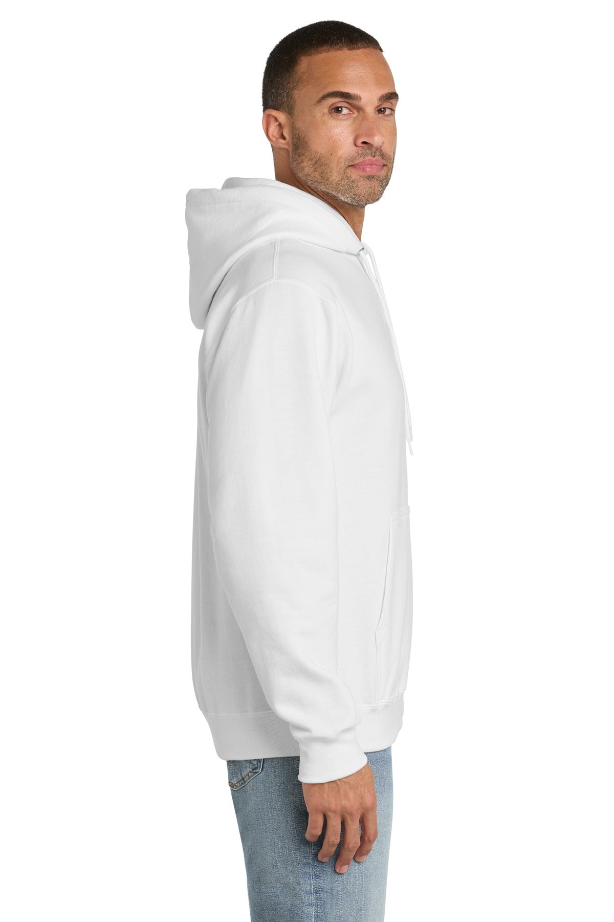 White Port & Co Essential Fleece Pullover Hooded Sweatshirt. PC90H