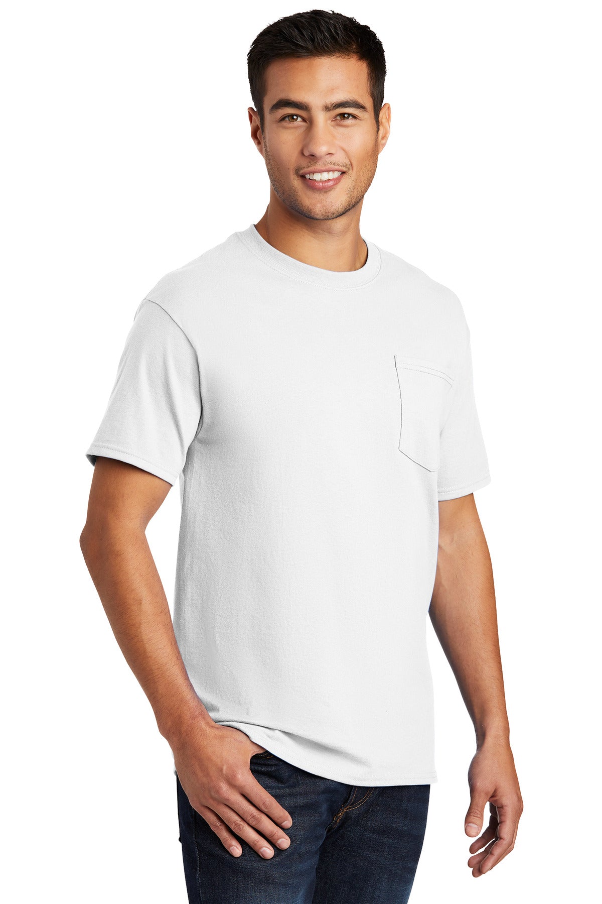White Port & Co Essential Pocket Tee. PC61P