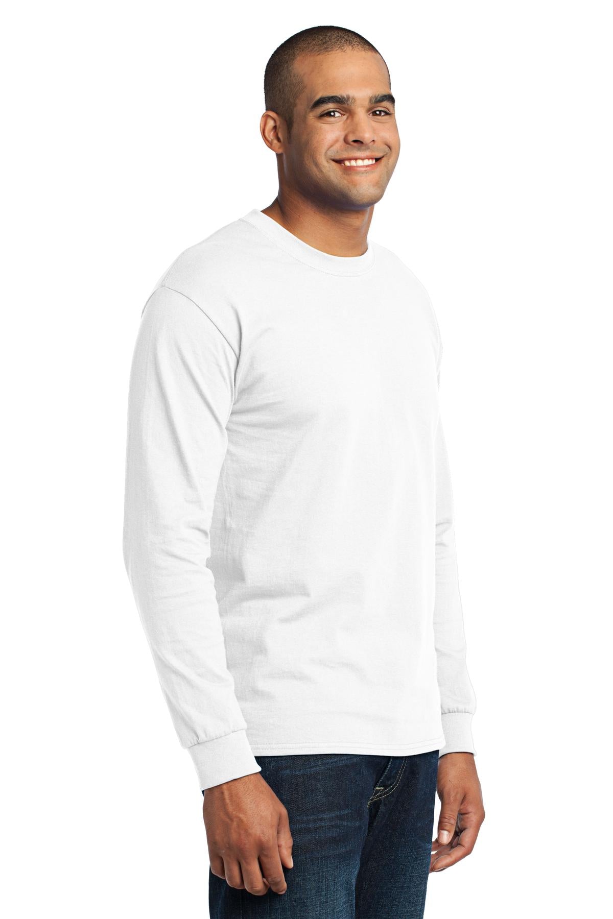 White Port & Co Long Sleeve Core Blend Tee. PC55LS