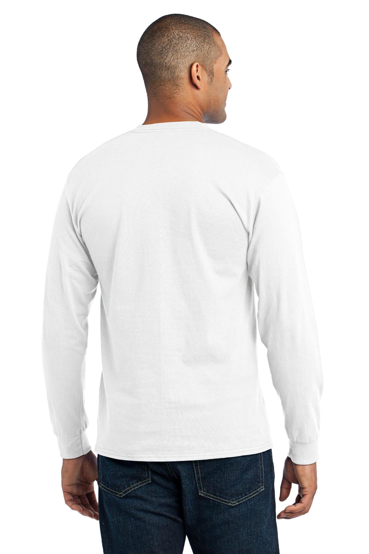 White Port & Co Long Sleeve Core Blend Tee. PC55LS