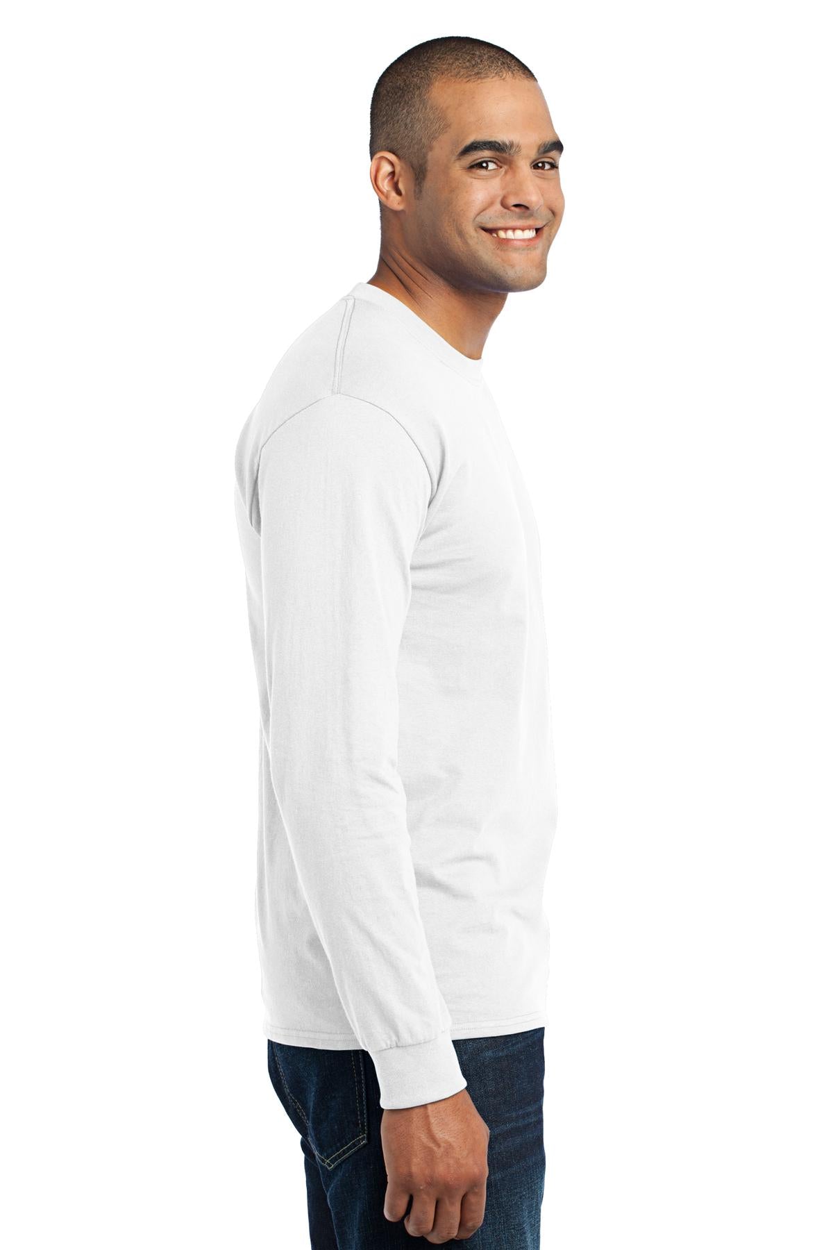 White Port & Co Long Sleeve Core Blend Tee. PC55LS