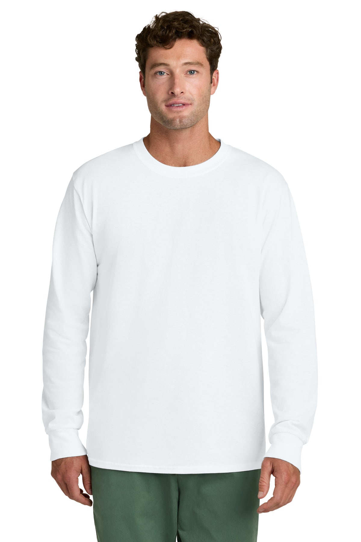 White Port & Co Long Sleeve Core Cotton Tee. PC54LS
