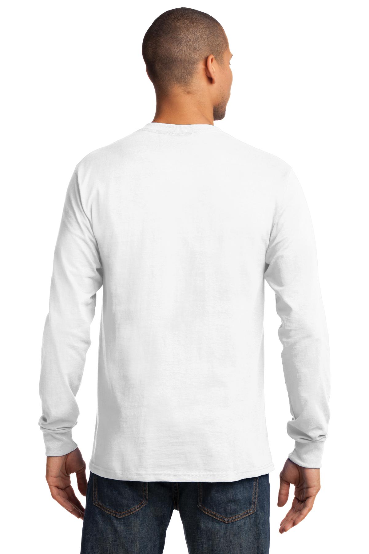 White Port & Co Long Sleeve Essential Tee. PC61LS