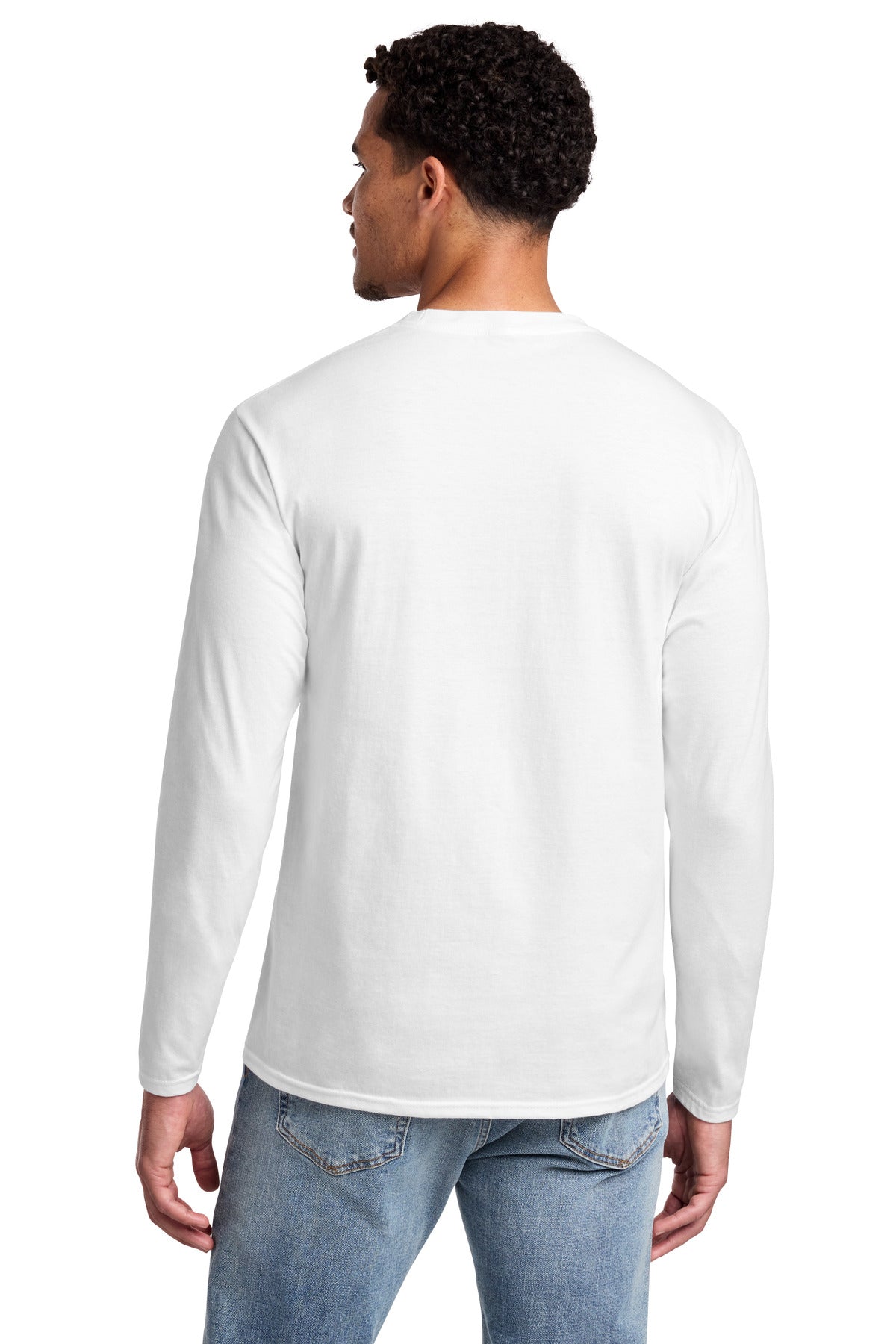 White Port & Co Long Sleeve Fan Favorite Tee. PC450LS