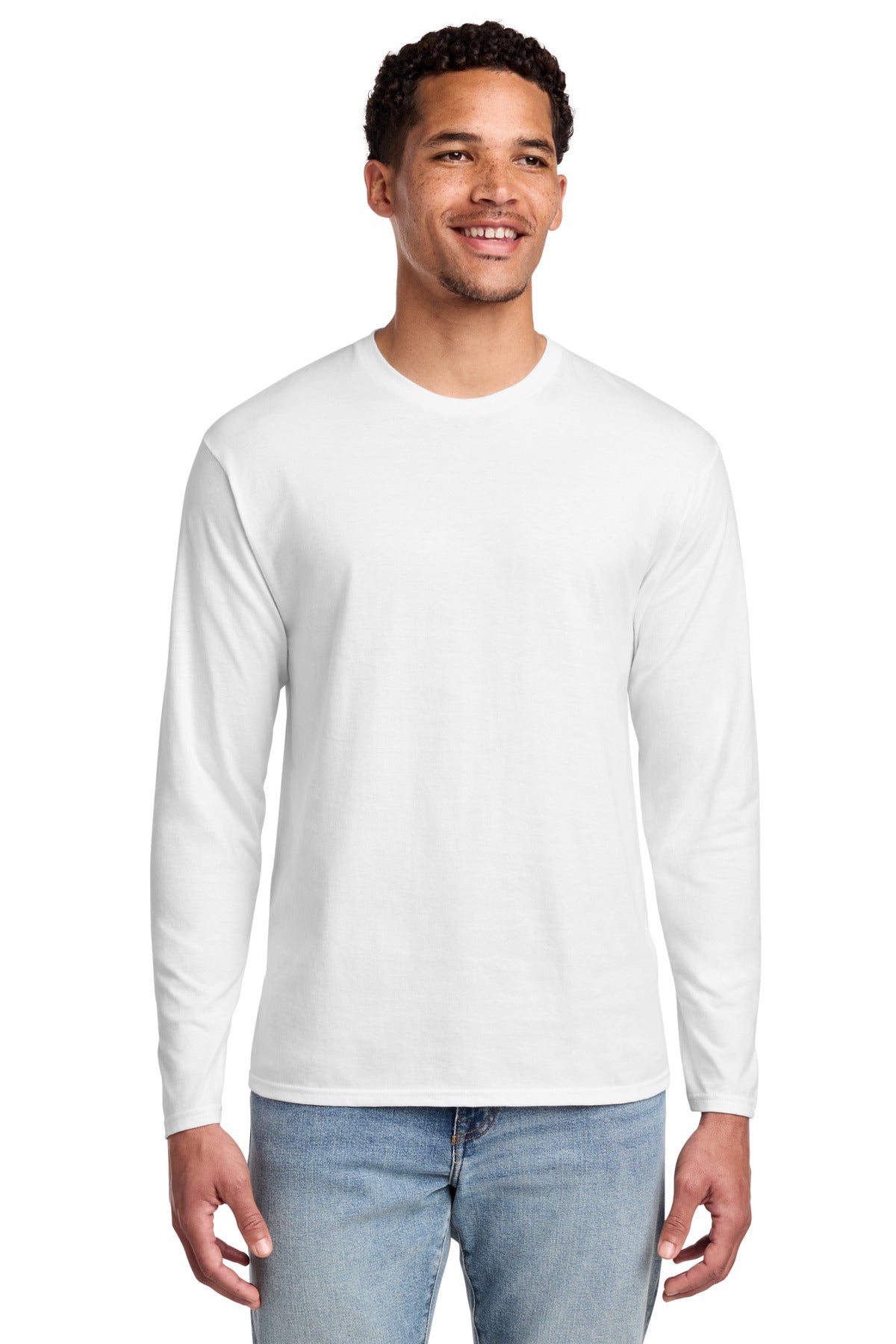 White Port & Co Long Sleeve Fan Favorite Tee. PC450LS