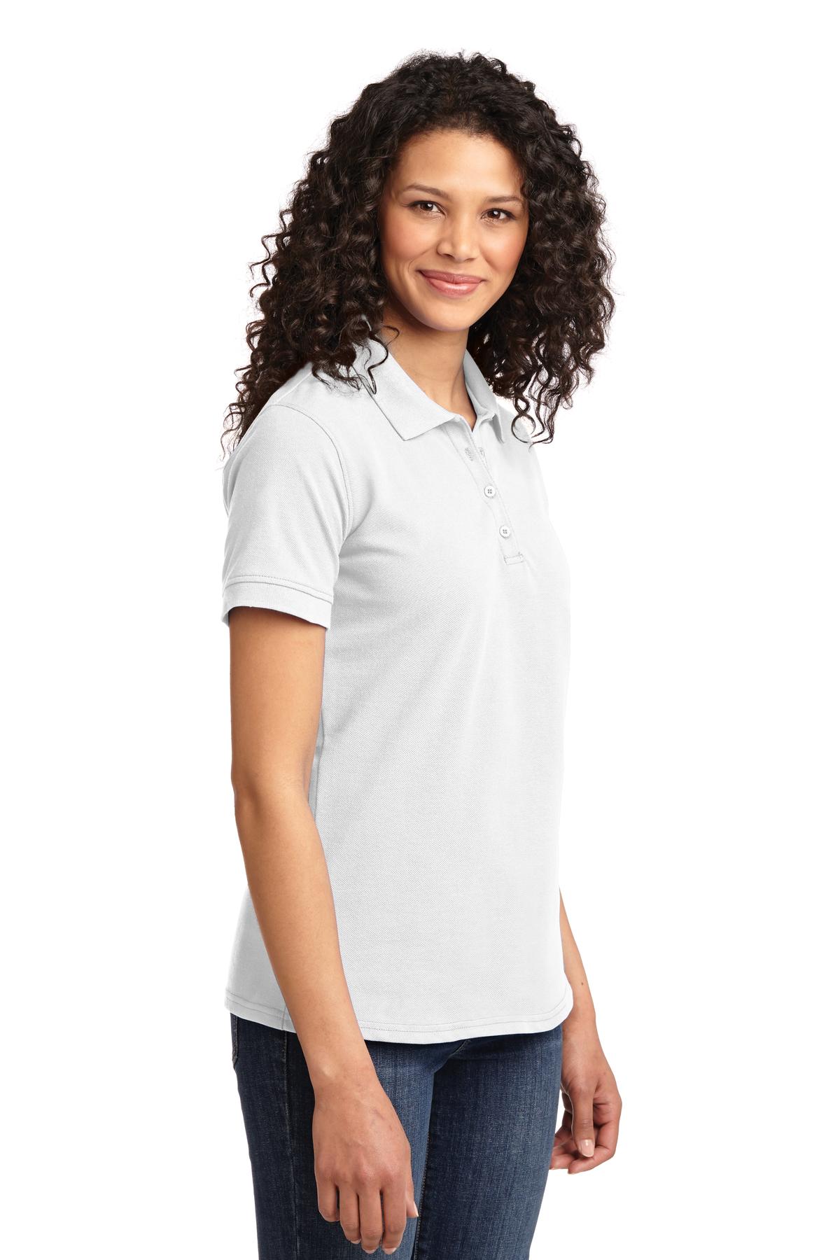 White Port & Co Women's Core Blend Pique Polo. LKP155