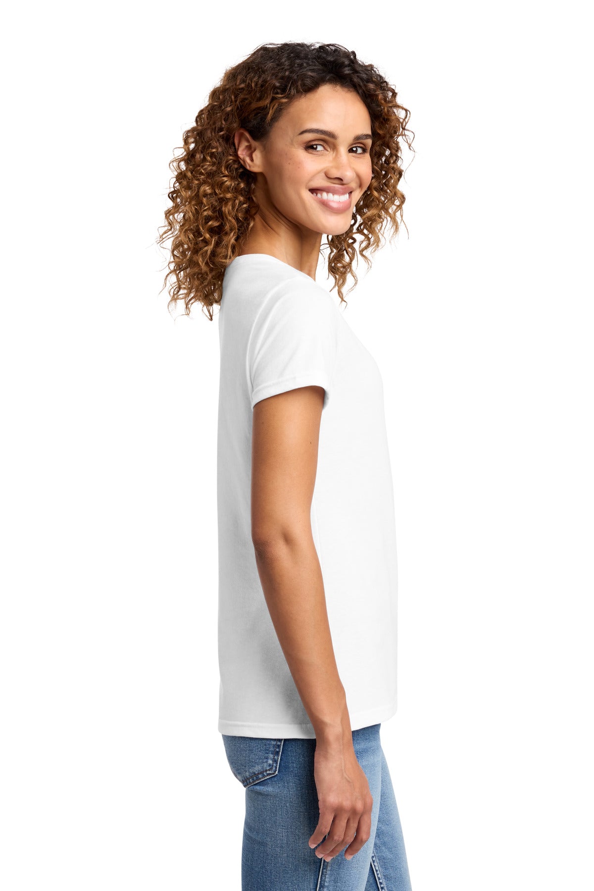 White Port & Co Women's Fan Favorite Blend V-Neck Tee. LPC455V