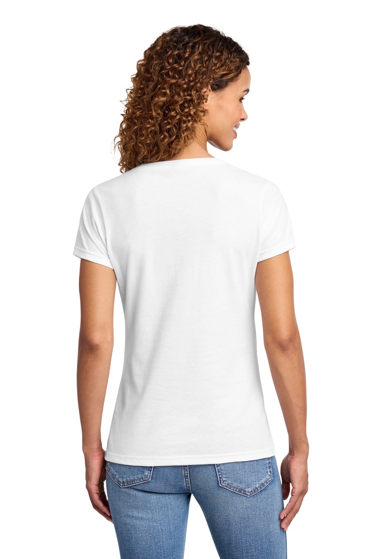 White Port & Co Women's Fan Favorite Blend V-Neck Tee. LPC455V