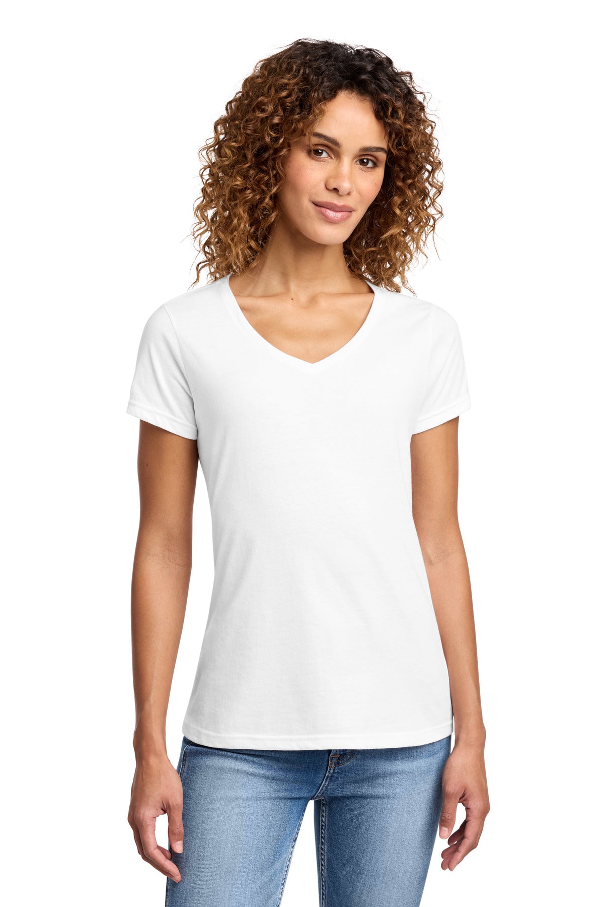 White Port & Co Women's Fan Favorite Blend V-Neck Tee. LPC455V