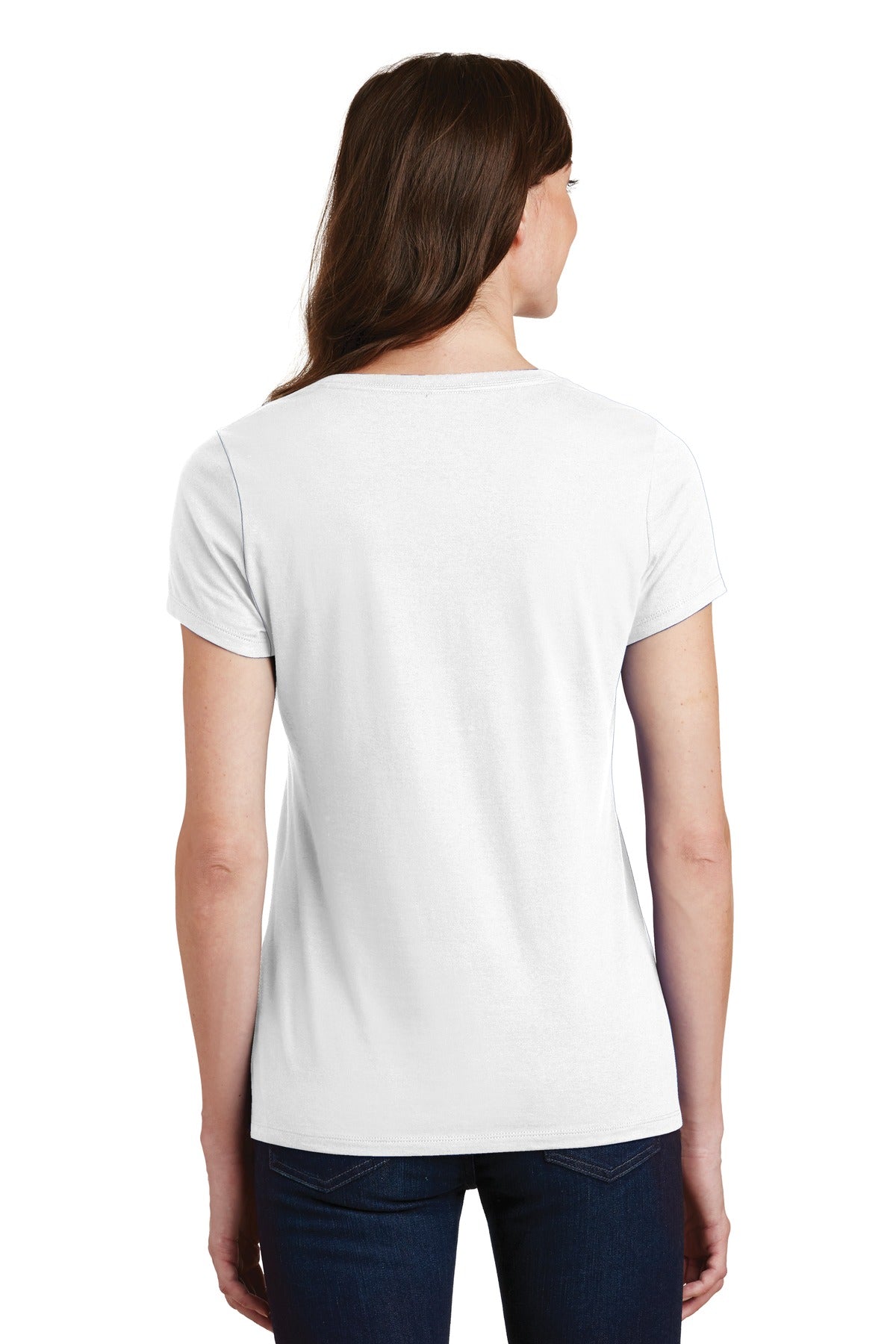 White Port & Co Women's Fan Favorite V-Neck Tee. LPC450V