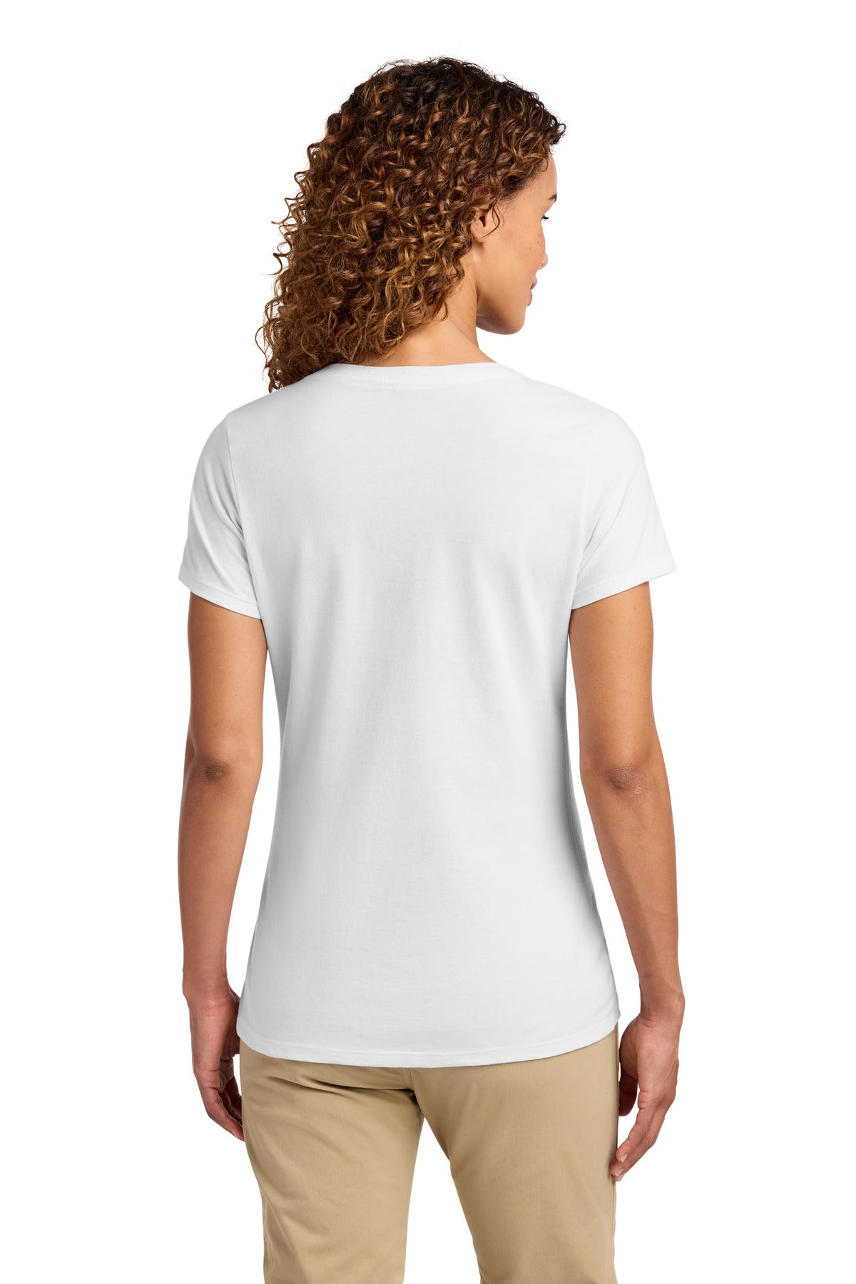 White Port & Co Women's Fan Favorite V-Neck Tee. LPC450V