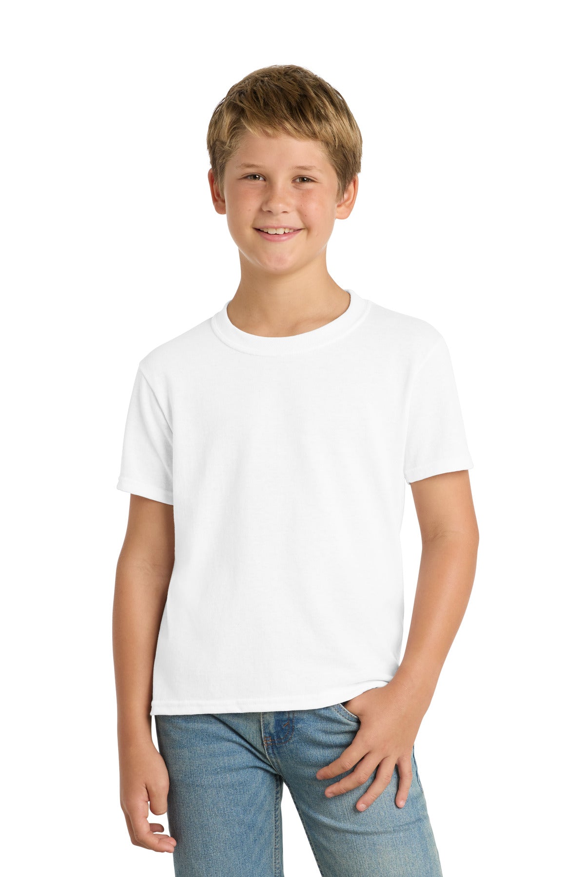 White Port & Co Youth Core Blend Tee. PC55Y