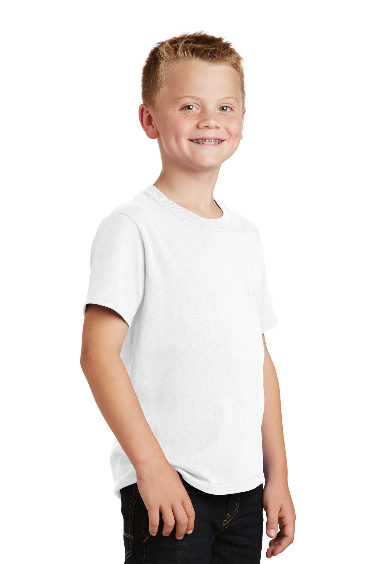 White Port & Co Youth Core Cotton Tee. PC54Y