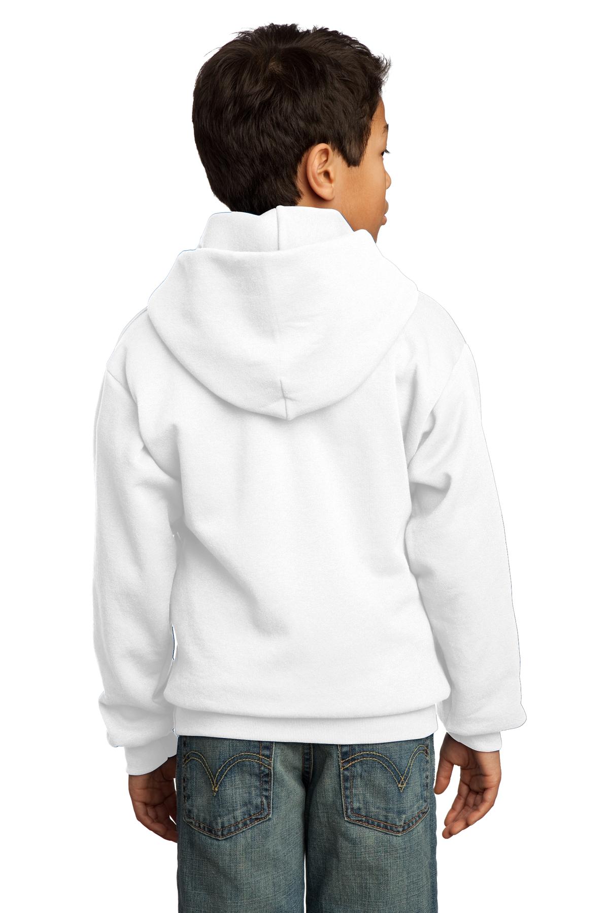 White Port & Co Youth Core Fleece Pullover Hooded Sweatshirt. PC90YH