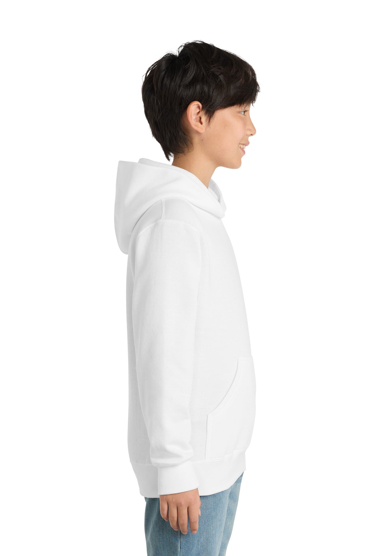 White Port & Co Youth Core Fleece Pullover Hooded Sweatshirt. PC90YH