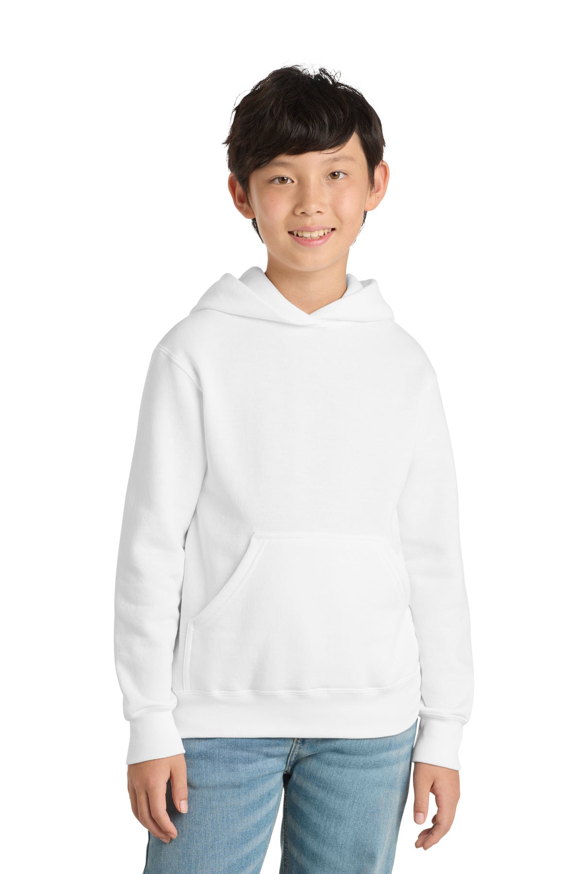 White Port & Co Youth Core Fleece Pullover Hooded Sweatshirt. PC90YH