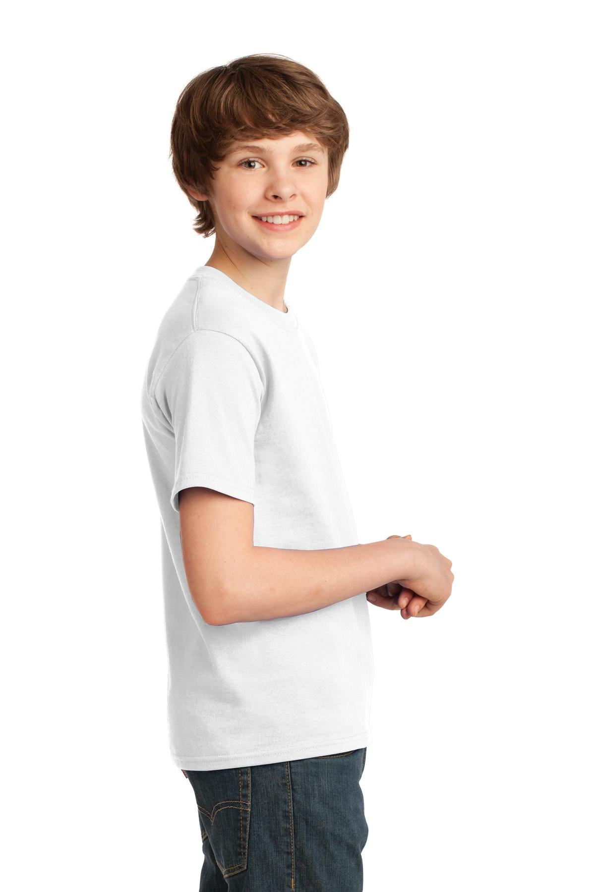 White Port & Co Youth Essential Tee. PC61Y