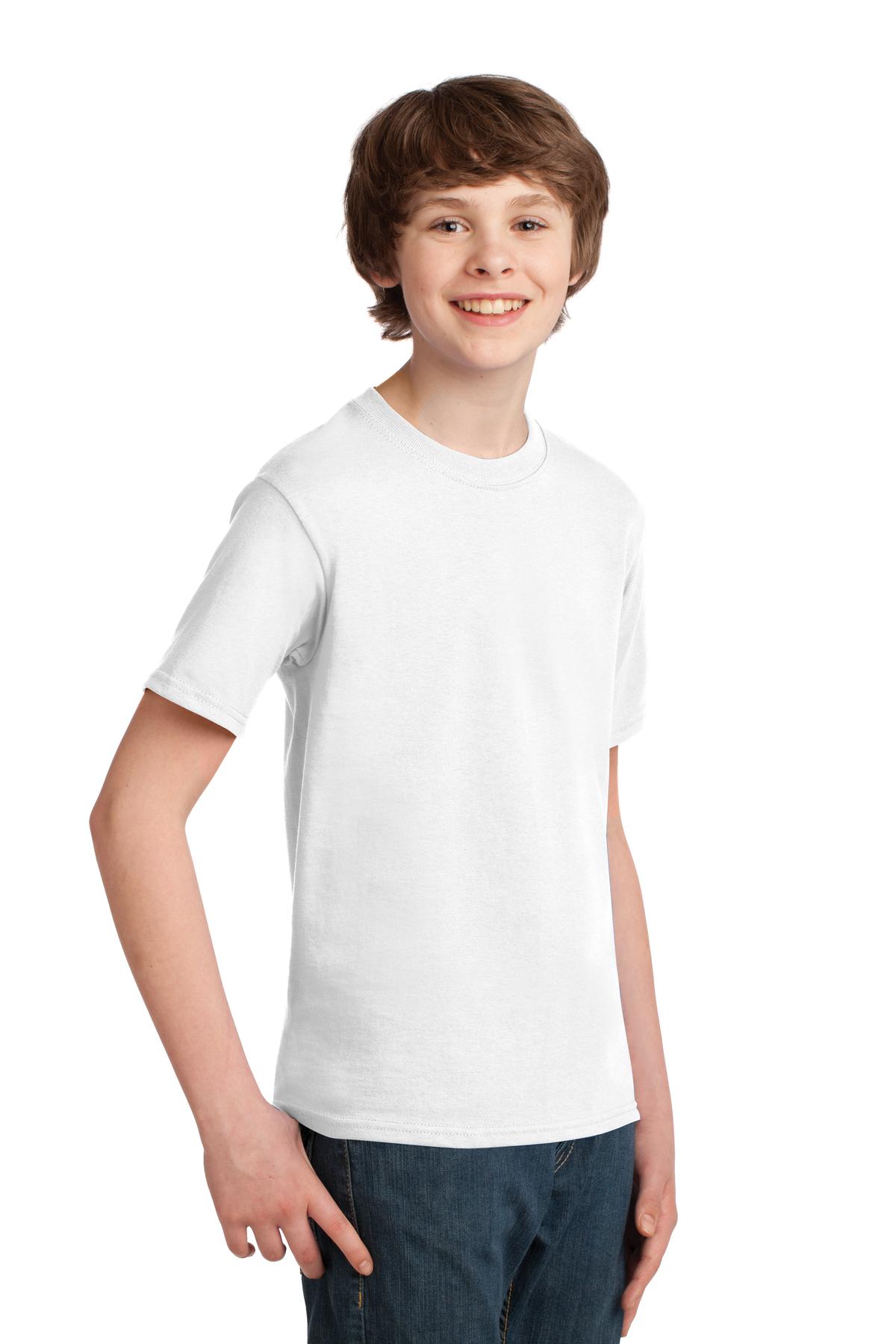 White Port & Co Youth Essential Tee. PC61Y