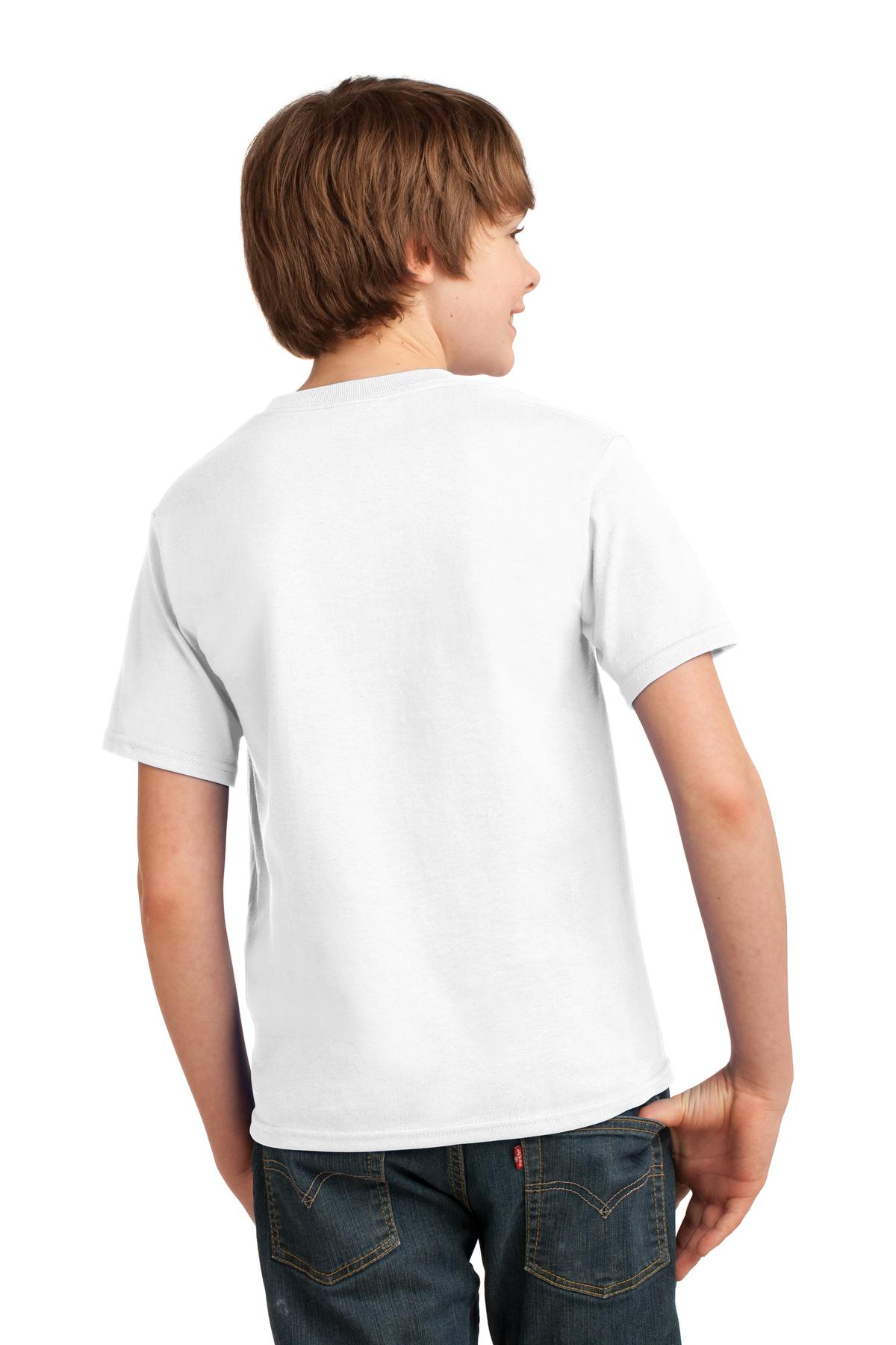 White Port & Co Youth Essential Tee. PC61Y