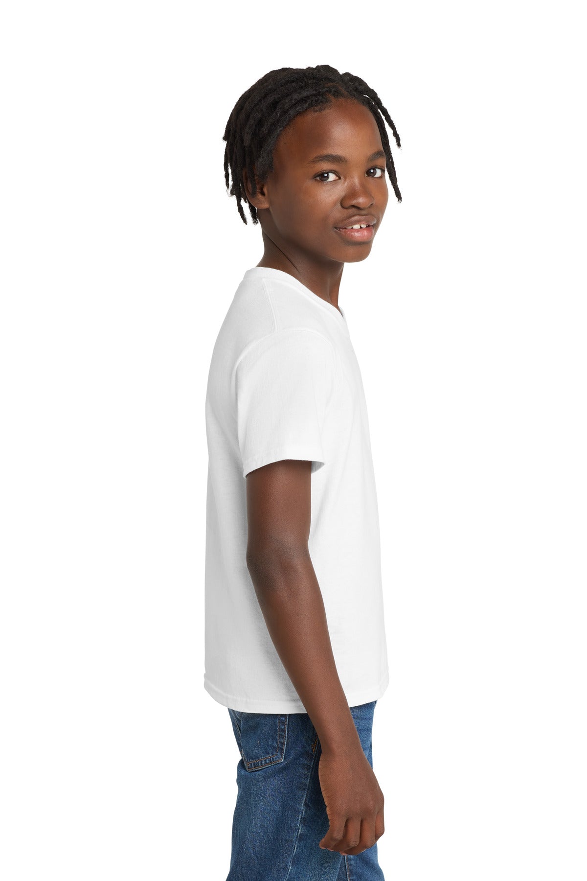 White Port & Co Youth Essential Tee. PC61Y