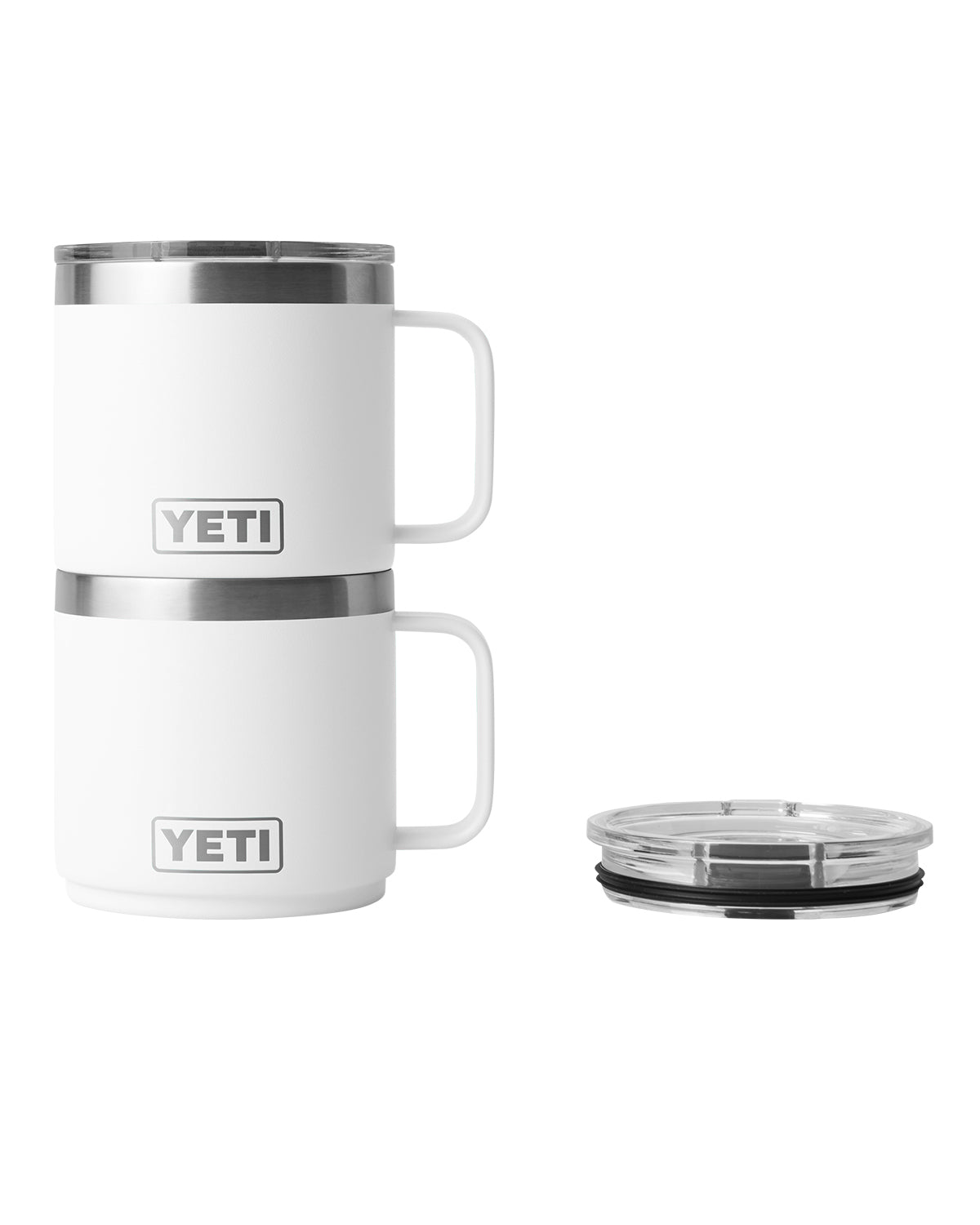 White Rambler® 14 oz Stackable Mug with DuraSip™ Ceramic Lining plain