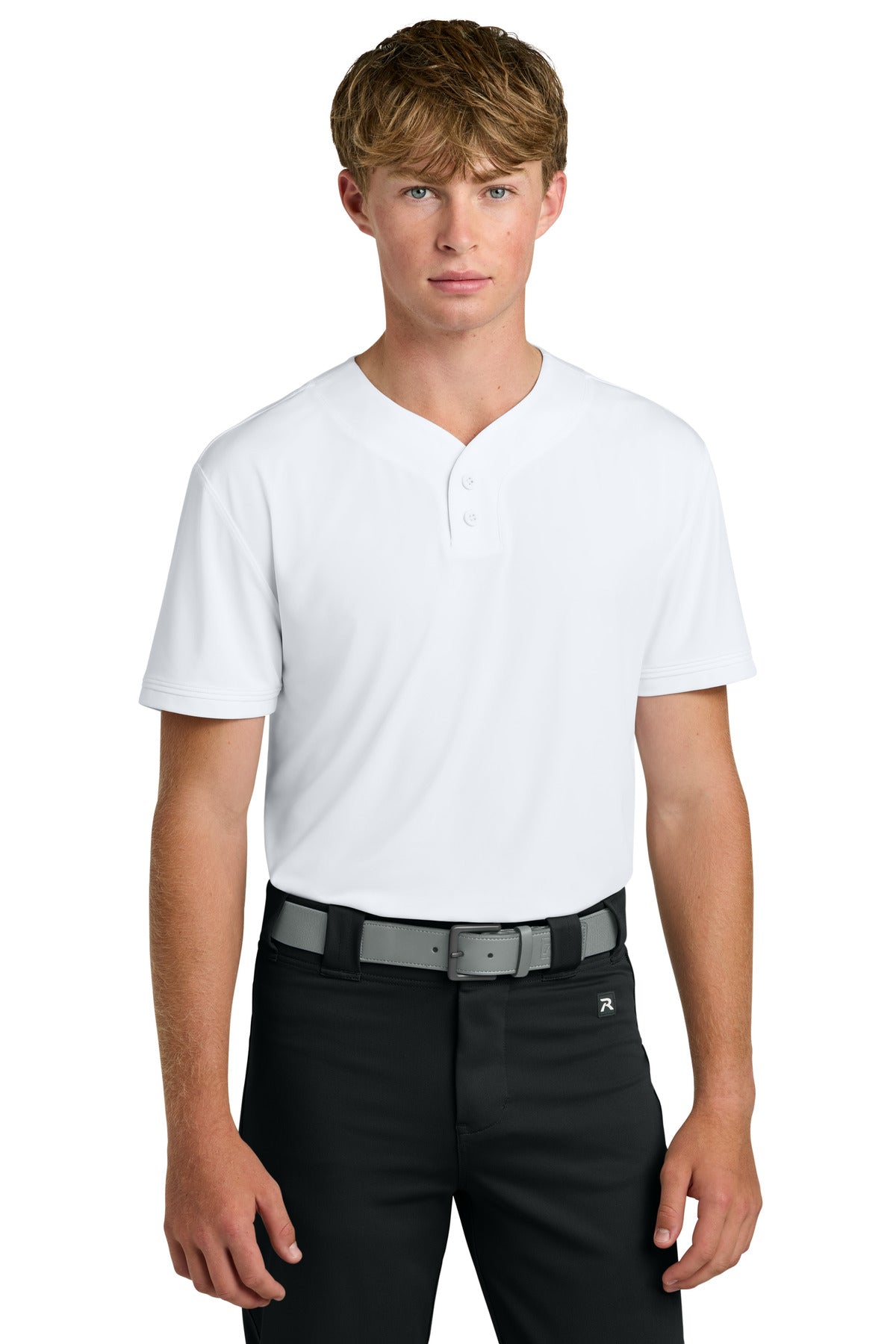 White Richardson Select 2-Button Baseball Jersey RA7910
