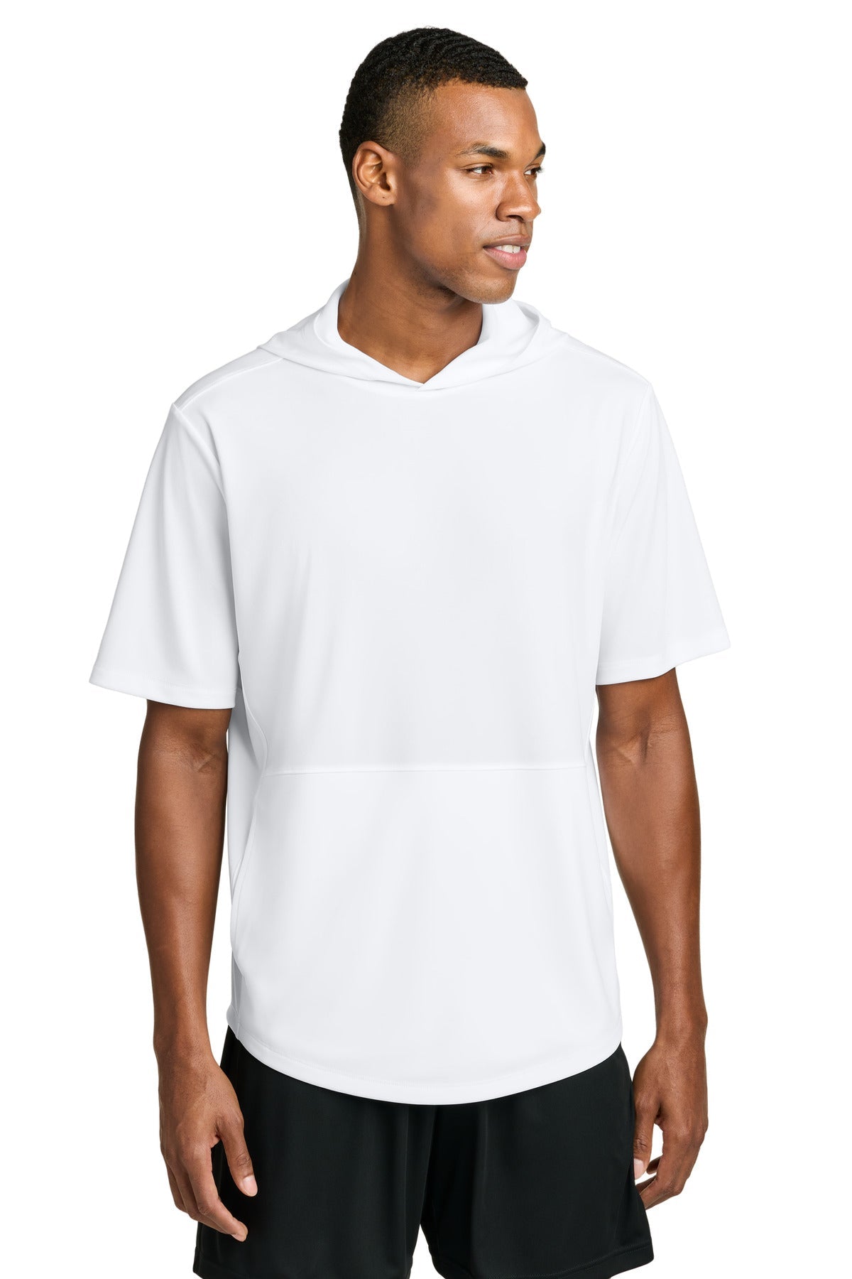 White Sport-Tek Club Short Sleeve Hoodie ST445
