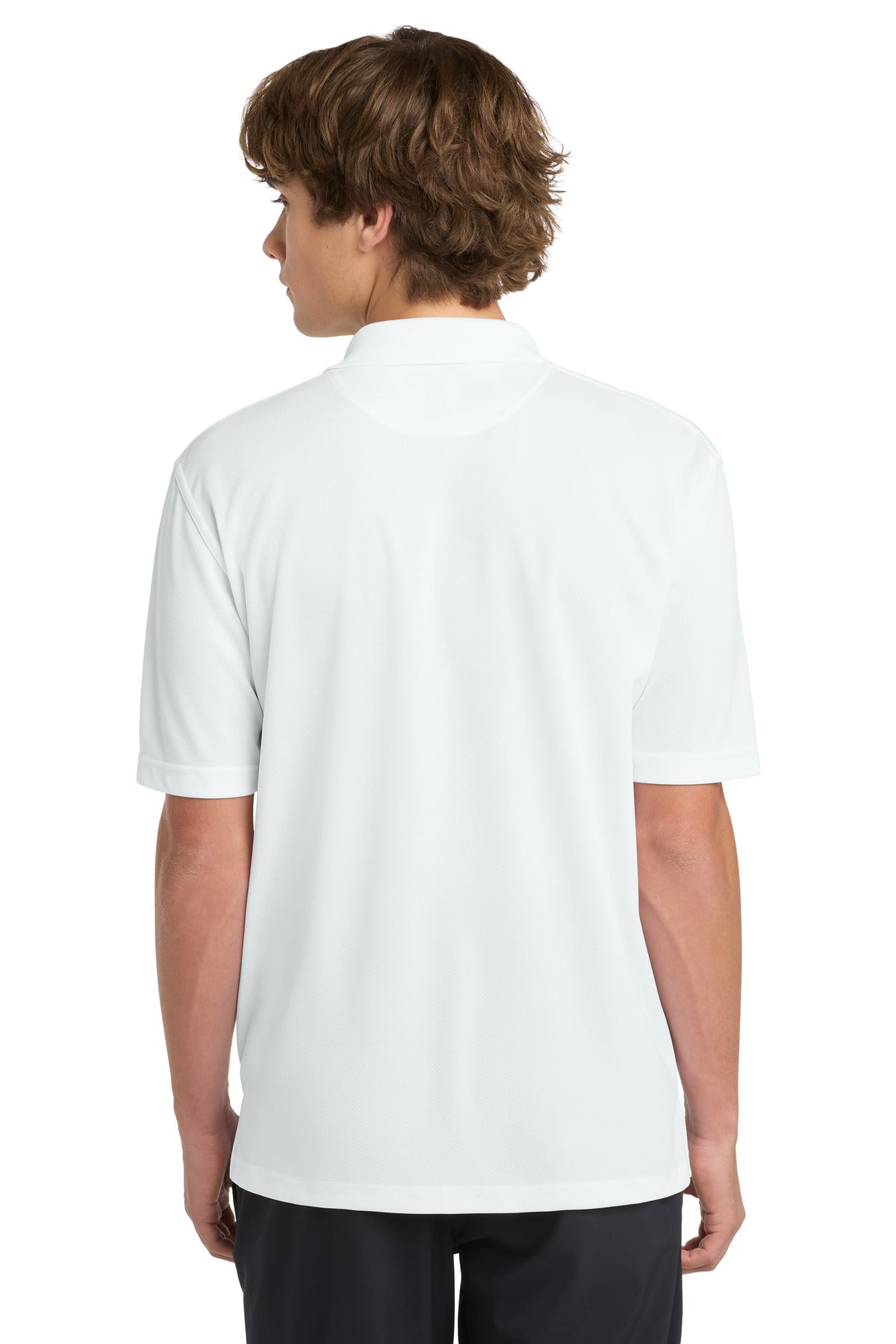 White Sport-Tek Dri-Mesh Polo. K469