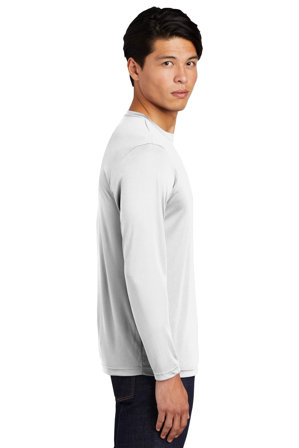White Sport-Tek Long Sleeve PosiCharge Competitor Tee. ST350LS