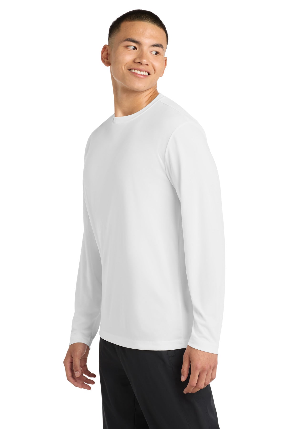 White Sport-Tek Long Sleeve PosiCharge Competitor Tee. ST350LS
