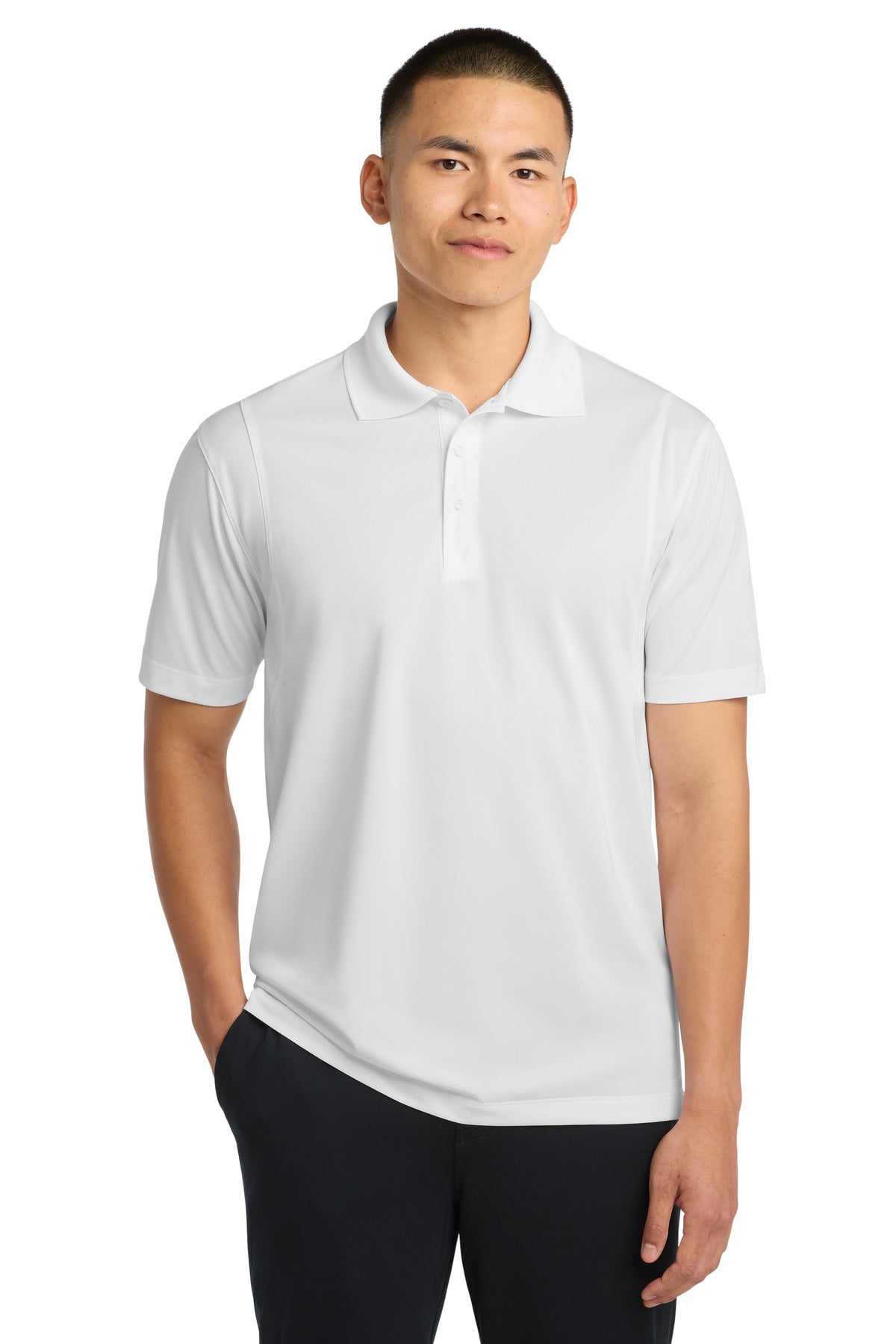 White Sport-Tek Micropique Sport-Wick Polo. ST650